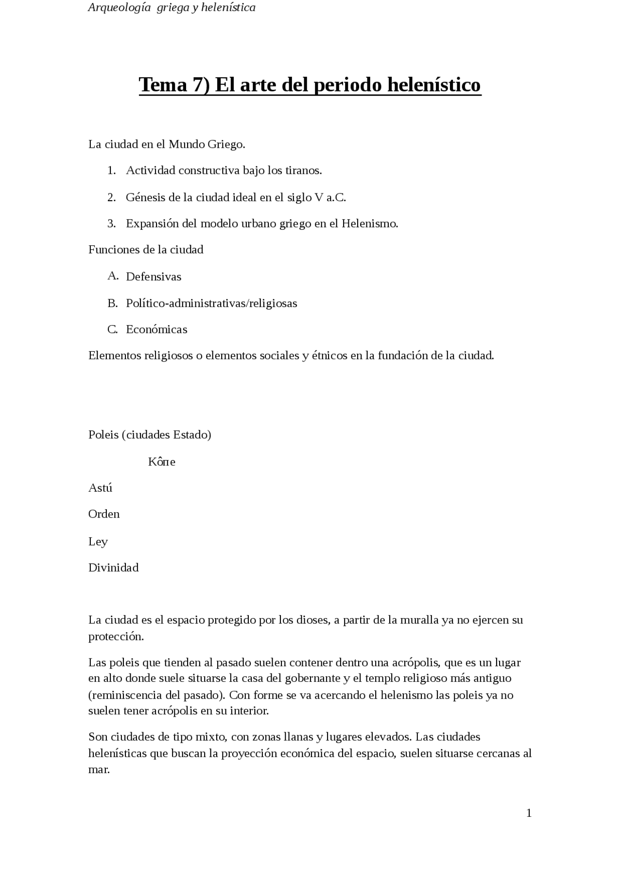 Periodo Elenistico Apuntes De Arqueologia Docsity