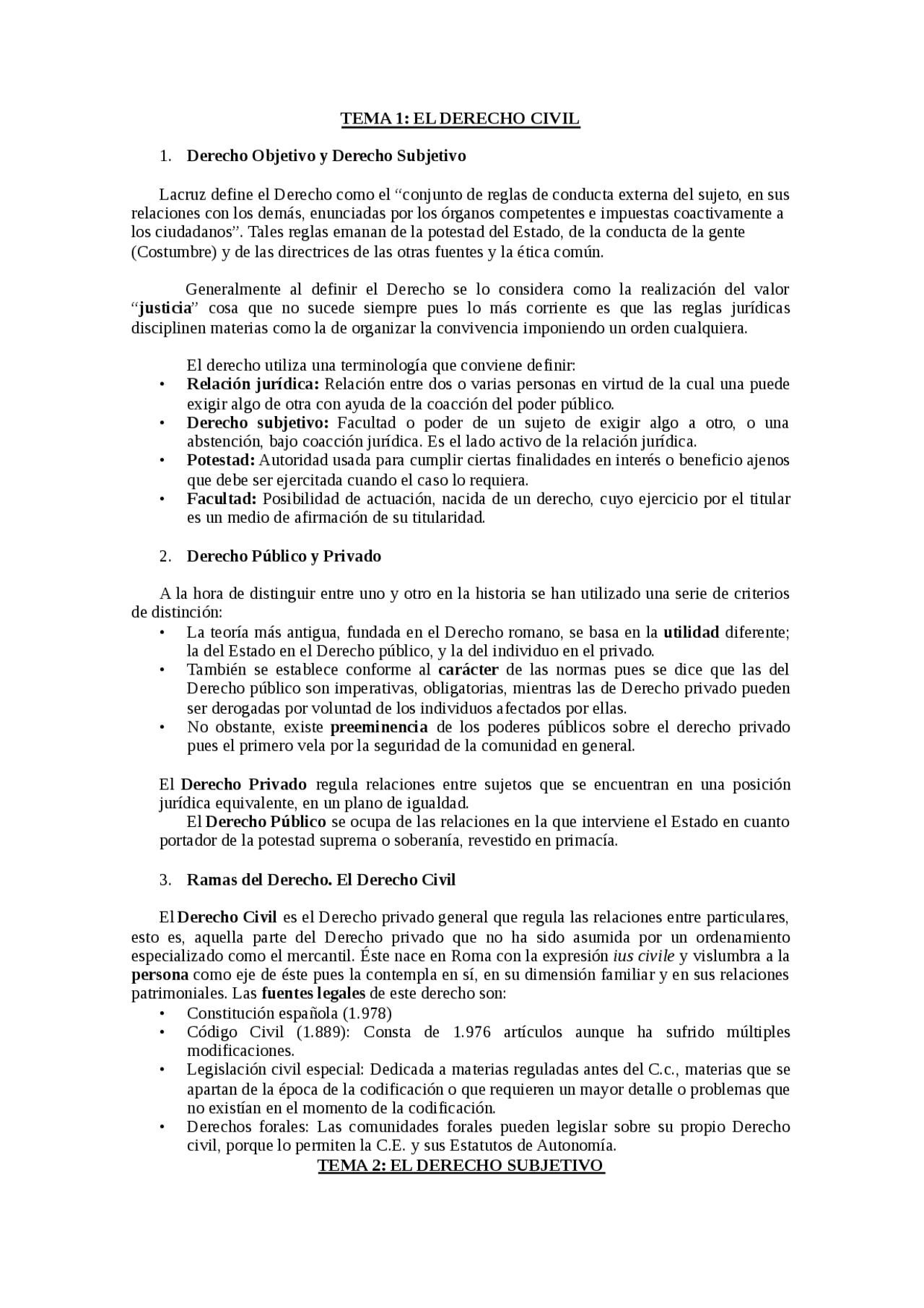 Apuntes de derecho civil 1º RRLL - Apuntes de Derecho Civil - Docsity