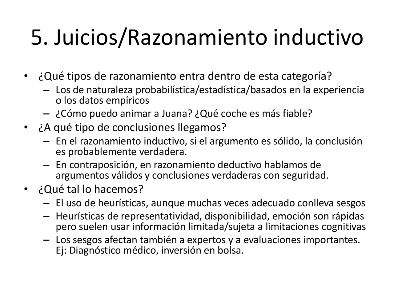 Juicios pensamiento Apuntes de Psicología Docsity