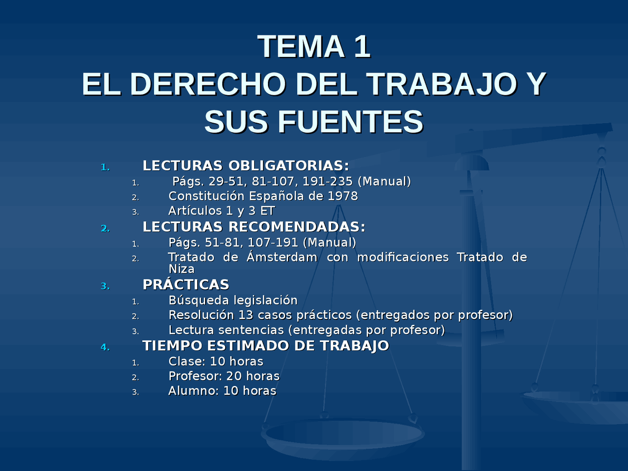 TEMA 1TEMA 1EL DERECHO DEL TRABAJO Y EL DERECHO DEL TRABAJO Y SUS
