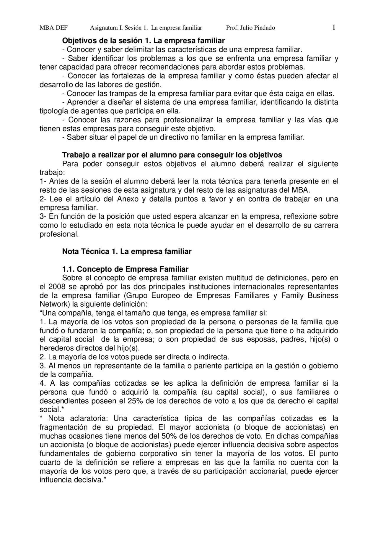 La empresa familiar - Apuntes de Administración de Empresas - Docsity
