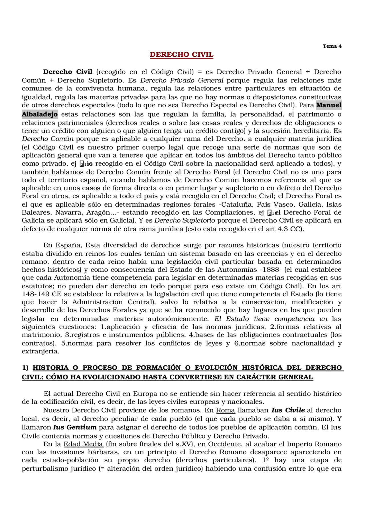 Derecho Civil - Apuntes de Derecho - Docsity