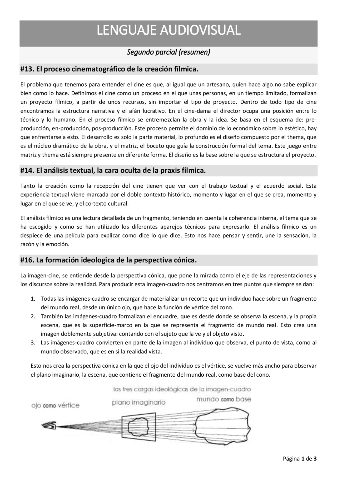 Lenguaje Audiovisual - Apuntes de Comunicación Audiovisual - Docsity
