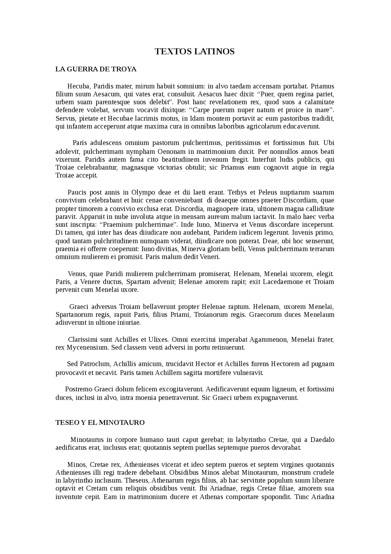 Textos latinos I - Apuntes de Idioma Latín | Docsity