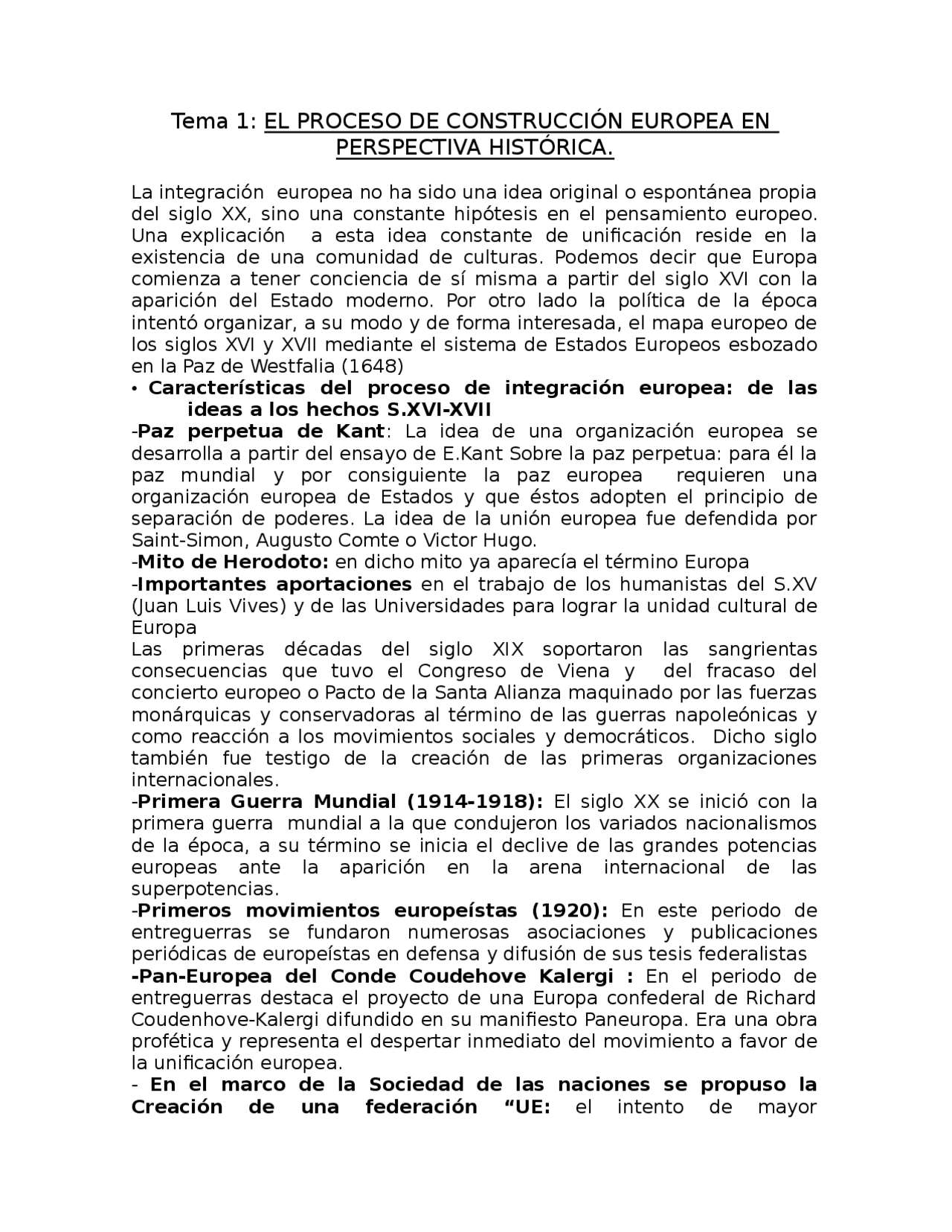 Tema 1: EL PROCESO DE CONSTRUCCIÓN EUROPEA EN PERSPECTIVA HISTÓRICA ...