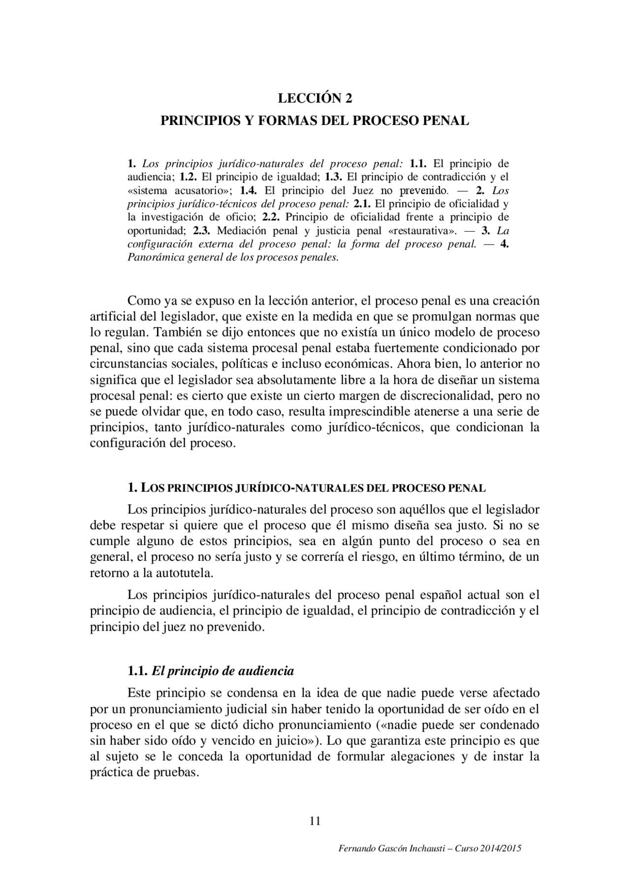 LECCIÓN 2 PRINCIPIOS Y FORMAS DEL PROCESO PENAL Los principios ju ...