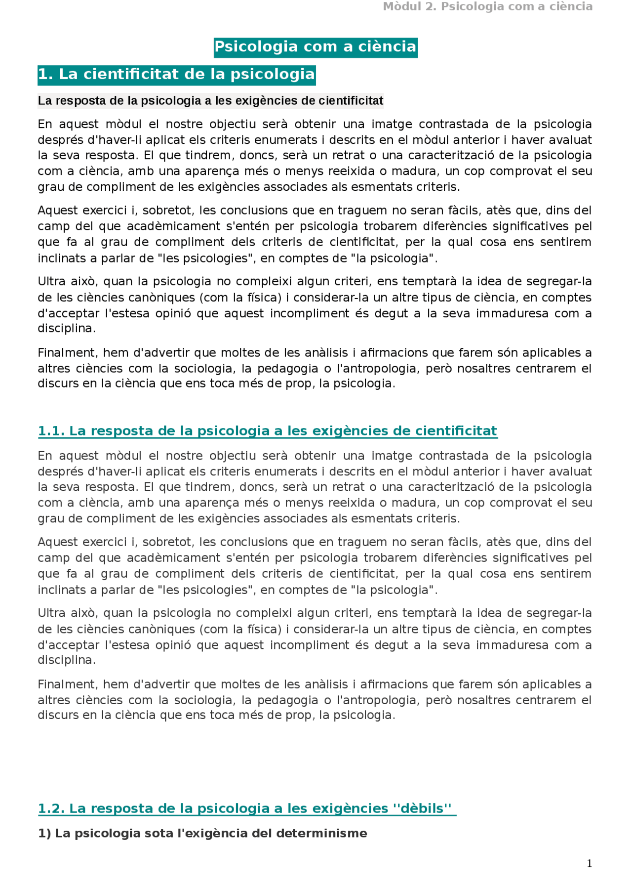 Apunts modul 2 - Apuntes de Psicología | Docsity