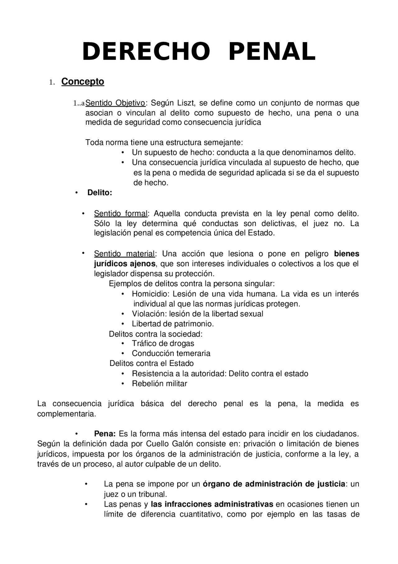 Derecho Penal I - TEMA 1 - Apuntes de Derecho Penal - Docsity