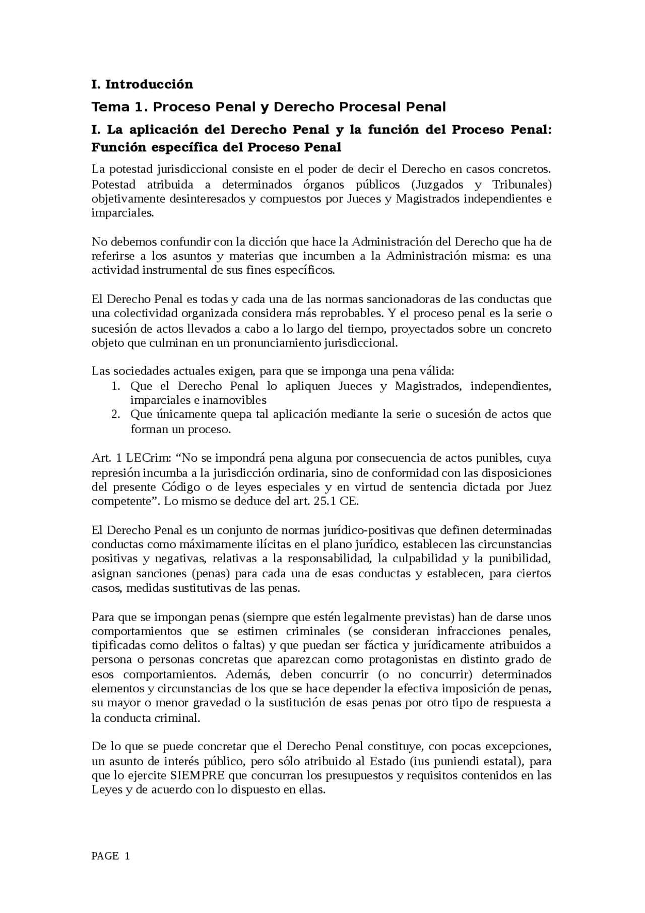 Procesal penal - Apuntes de Derecho Procesal Penal | Docsity
