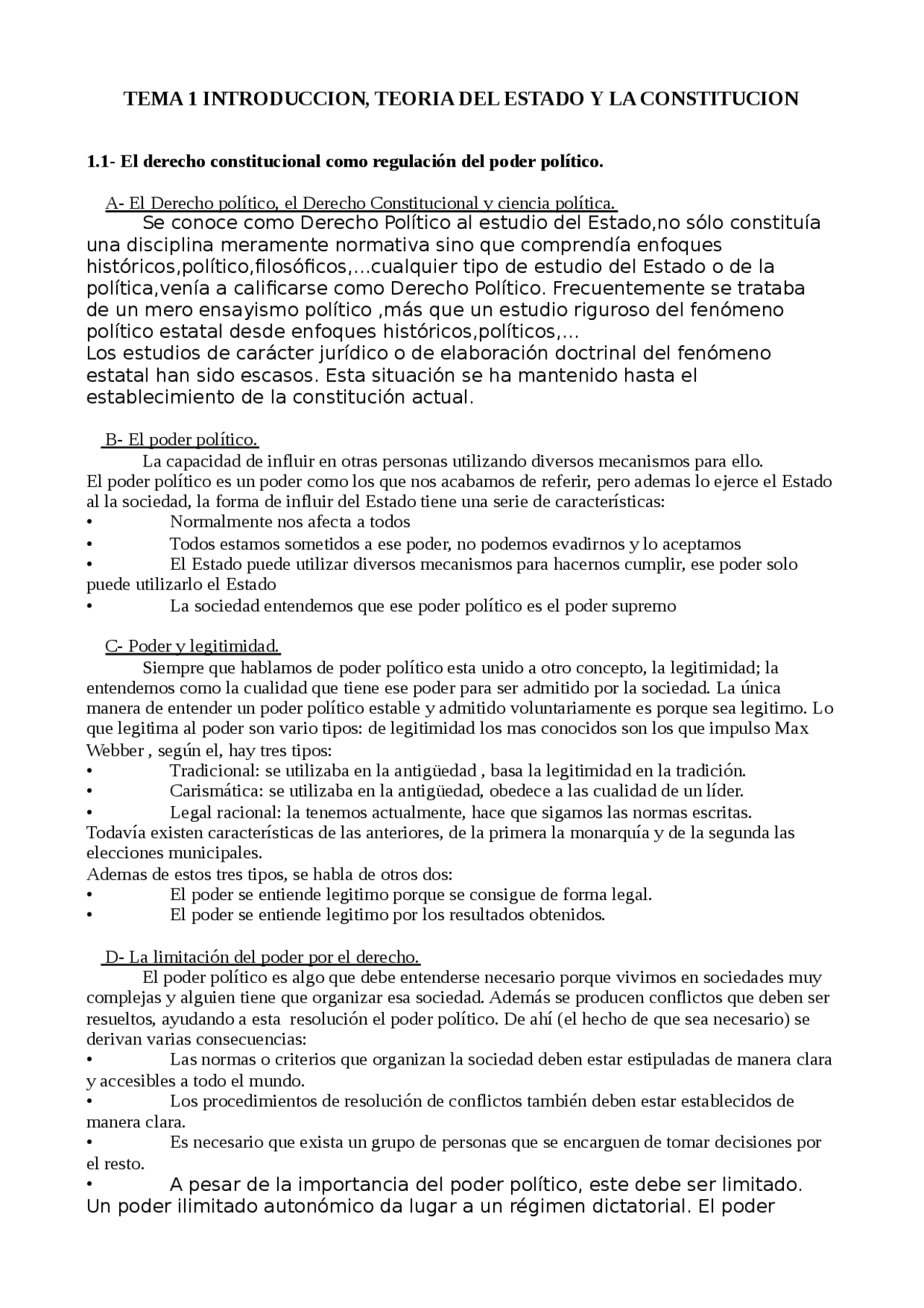 TEMA 1 INTRODUCCION, TEORIA DEL ESTADO Y LA CONSTITUCION - Apuntes de ...