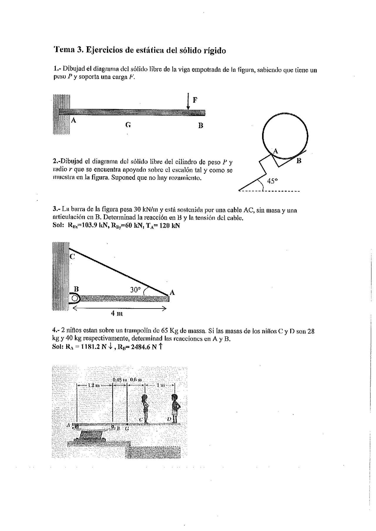 Ejercicios Estatica del solido rigido - Ejercicios de Arquitectura ...