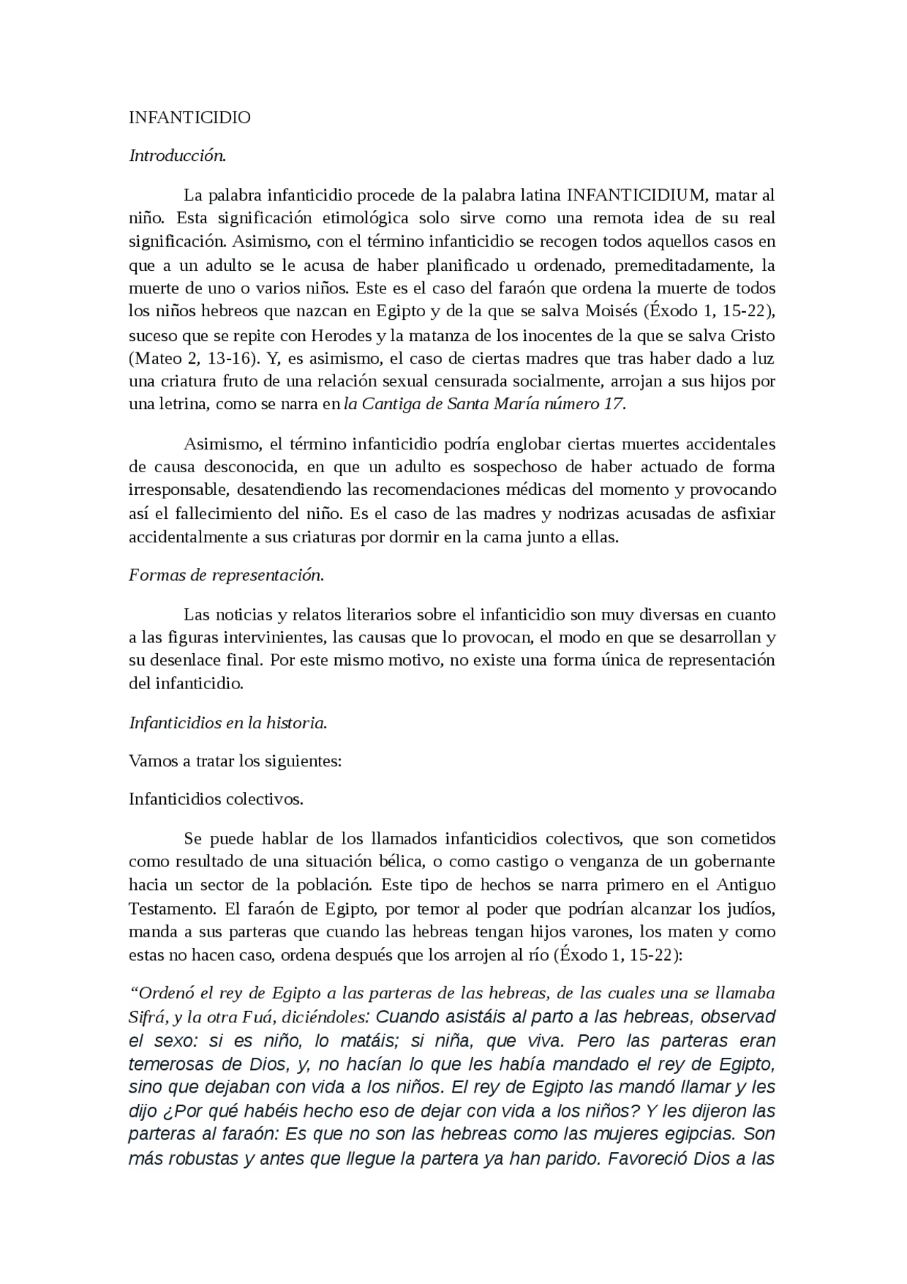 Infanticidio - Apuntes de Criminología - Docsity