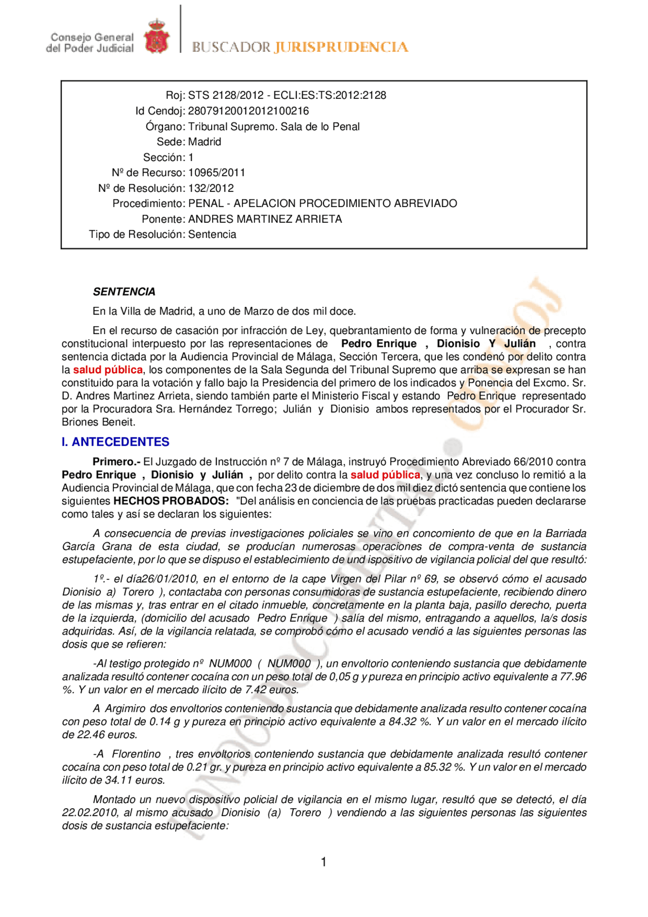 Sentencia absolutoria - Apuntes de Derecho Penal - Docsity