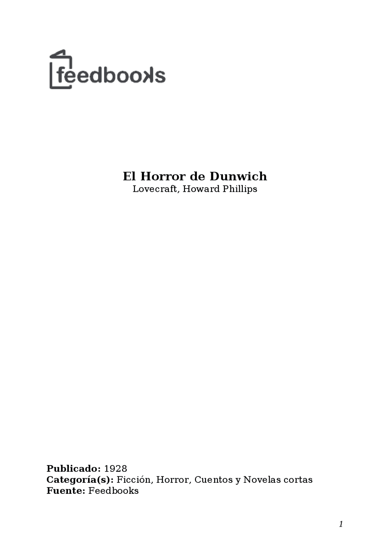 El Horror De Dunwich Capitulo Apuntes De Informatica Docsity
