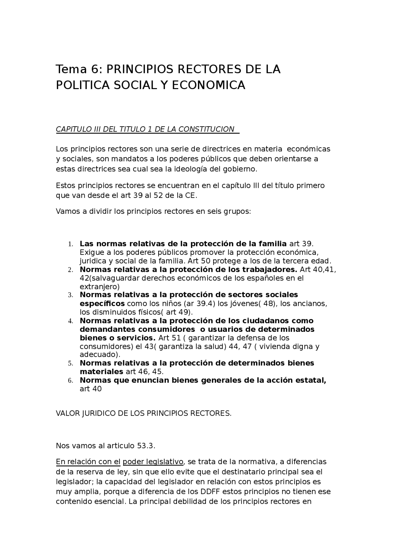 Tema 6: PRINCIPIOS RECTORES DE LA POLITICA SOCIAL Y ECONOMICA - Apuntes ...