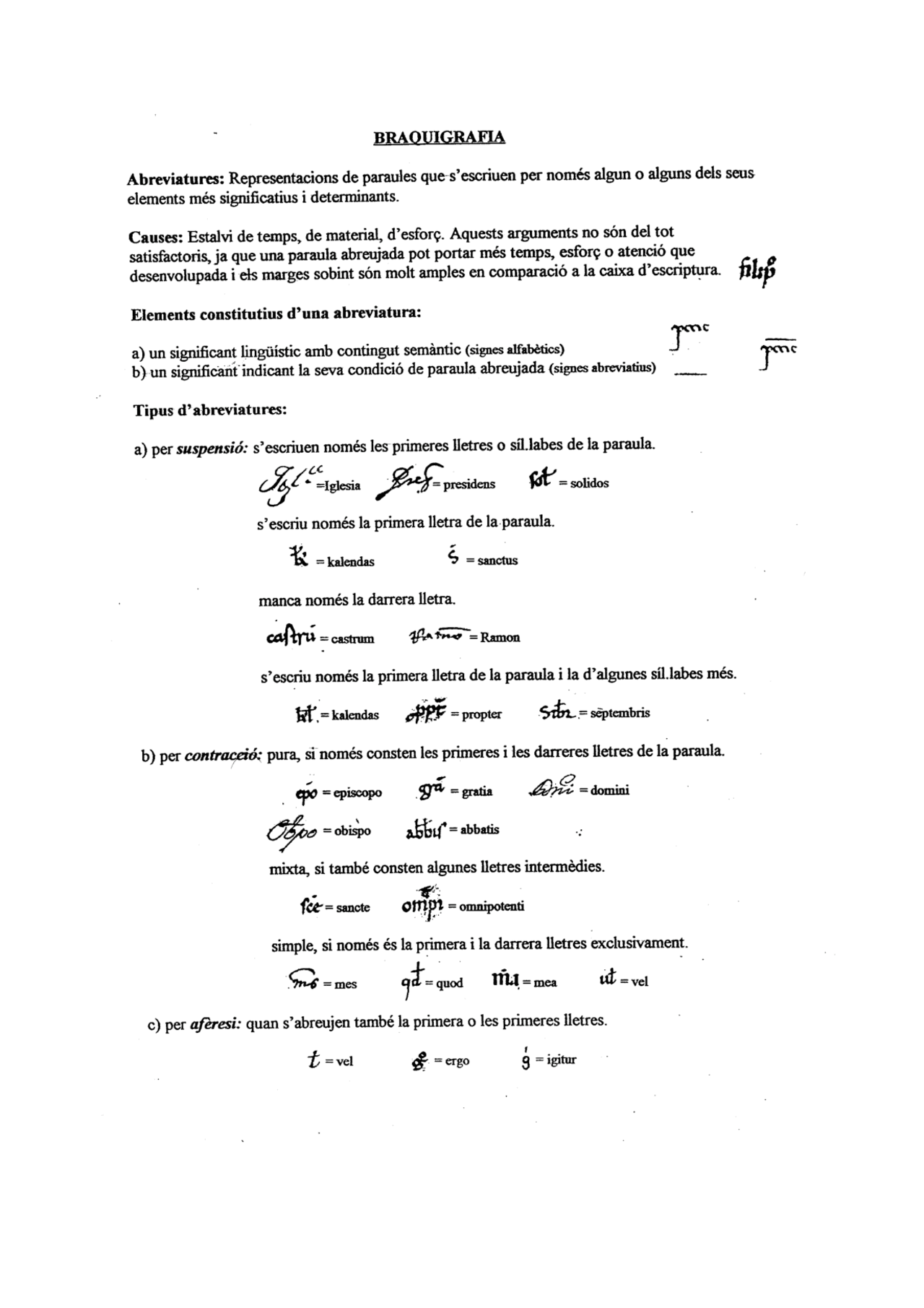Braquigrafia 1 Apuntes de Filología Docsity