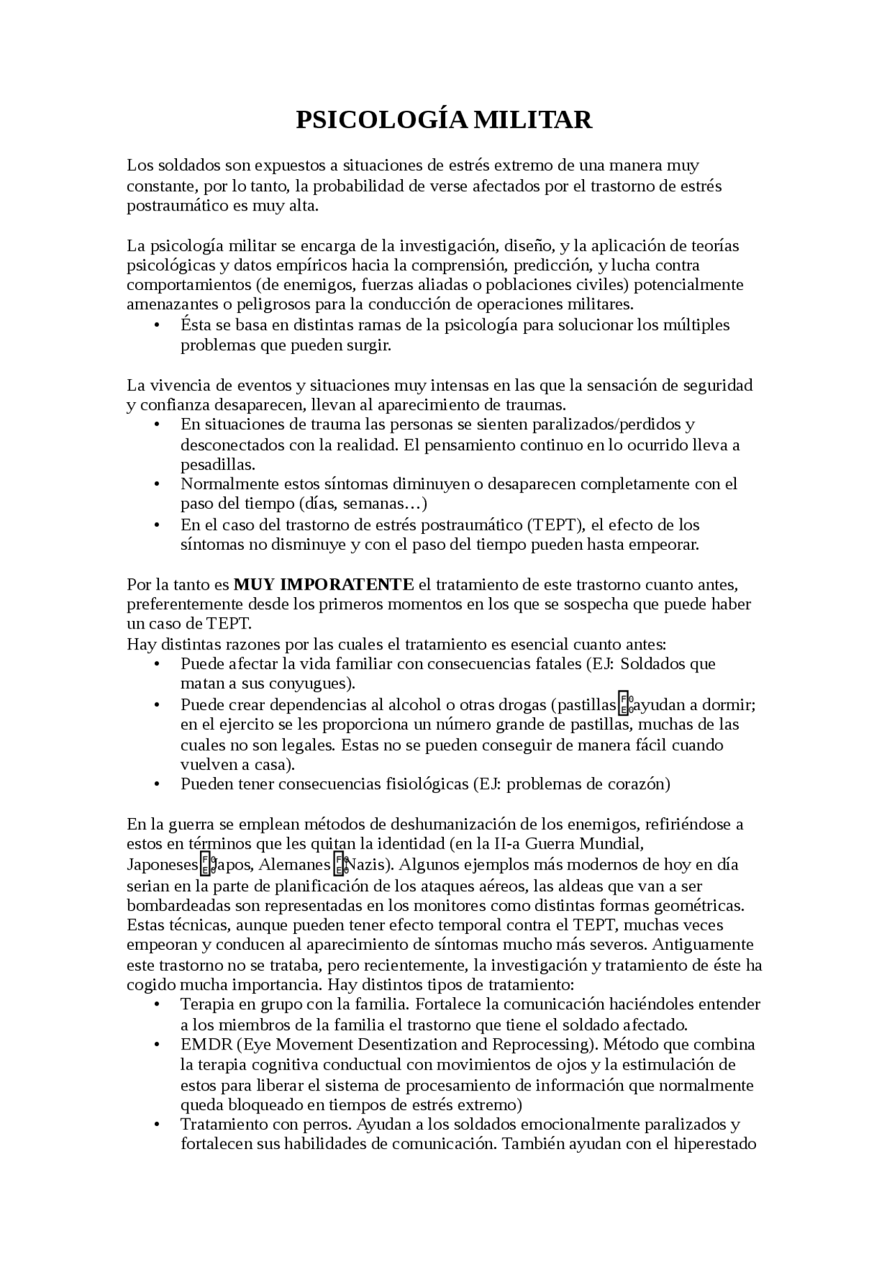 Psicología militar Apuntes de Ingeniería Industrial Docsity