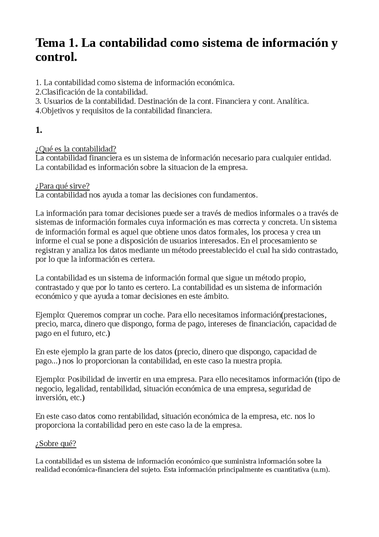 Tema 1. La contabilidad como sistema de información y control 1 ...