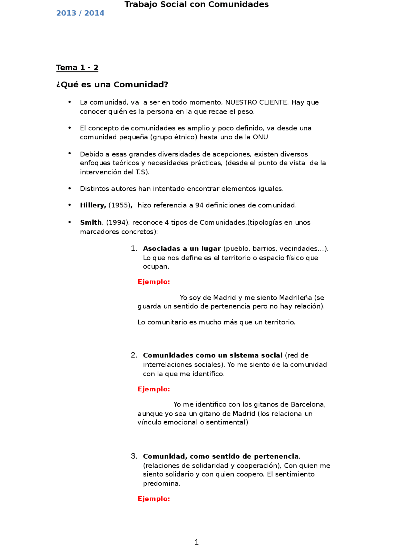 Comunidades - Apuntes de Trabajo Social - Docsity