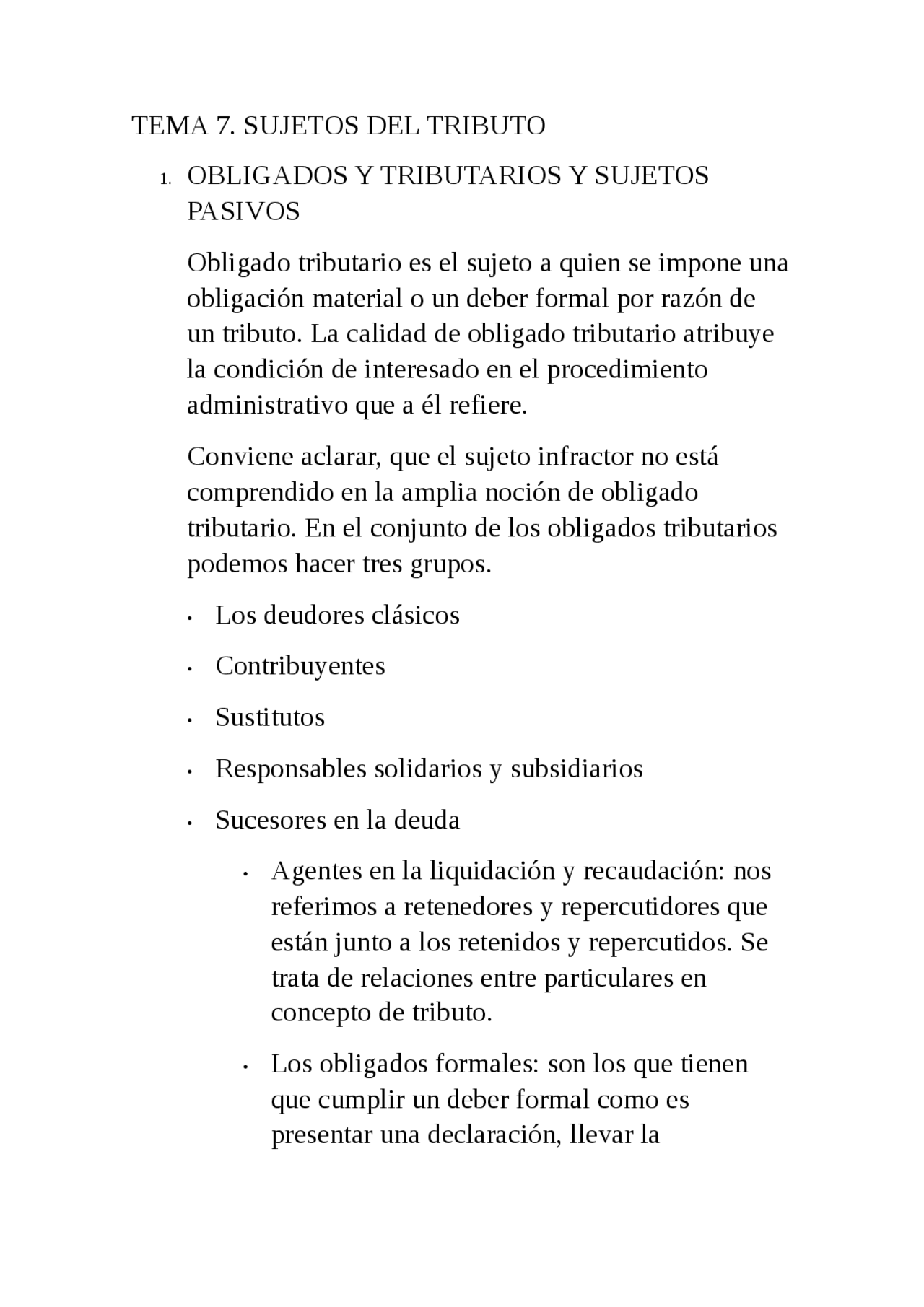 TEMA 7. SUJETOS DEL TRIBUTO OBLIGADOS Y TRIBUTARIOS Y SUJETOS PASIV ...