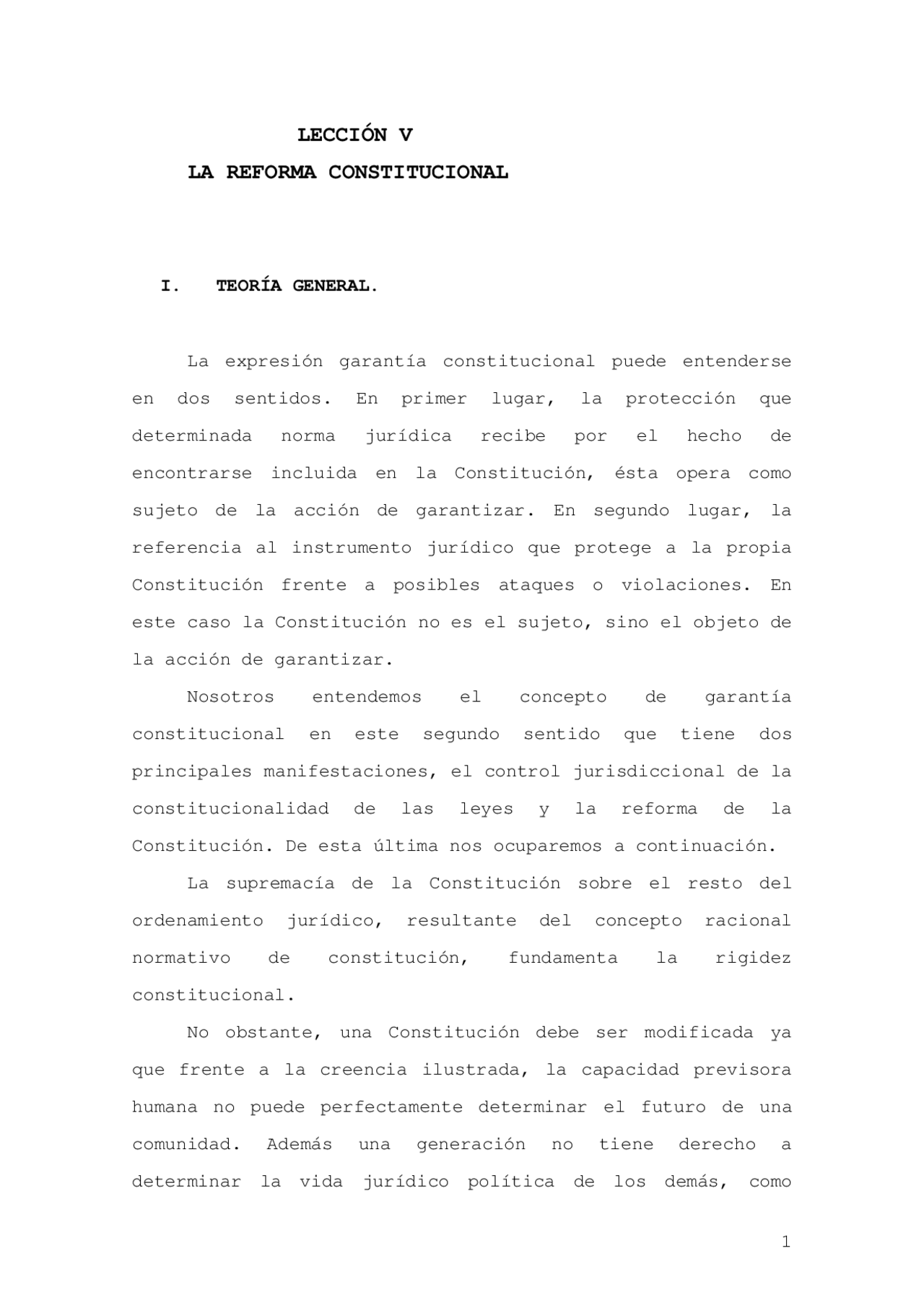 La reforma constitucional - Apuntes de Derecho Constitucional - Docsity