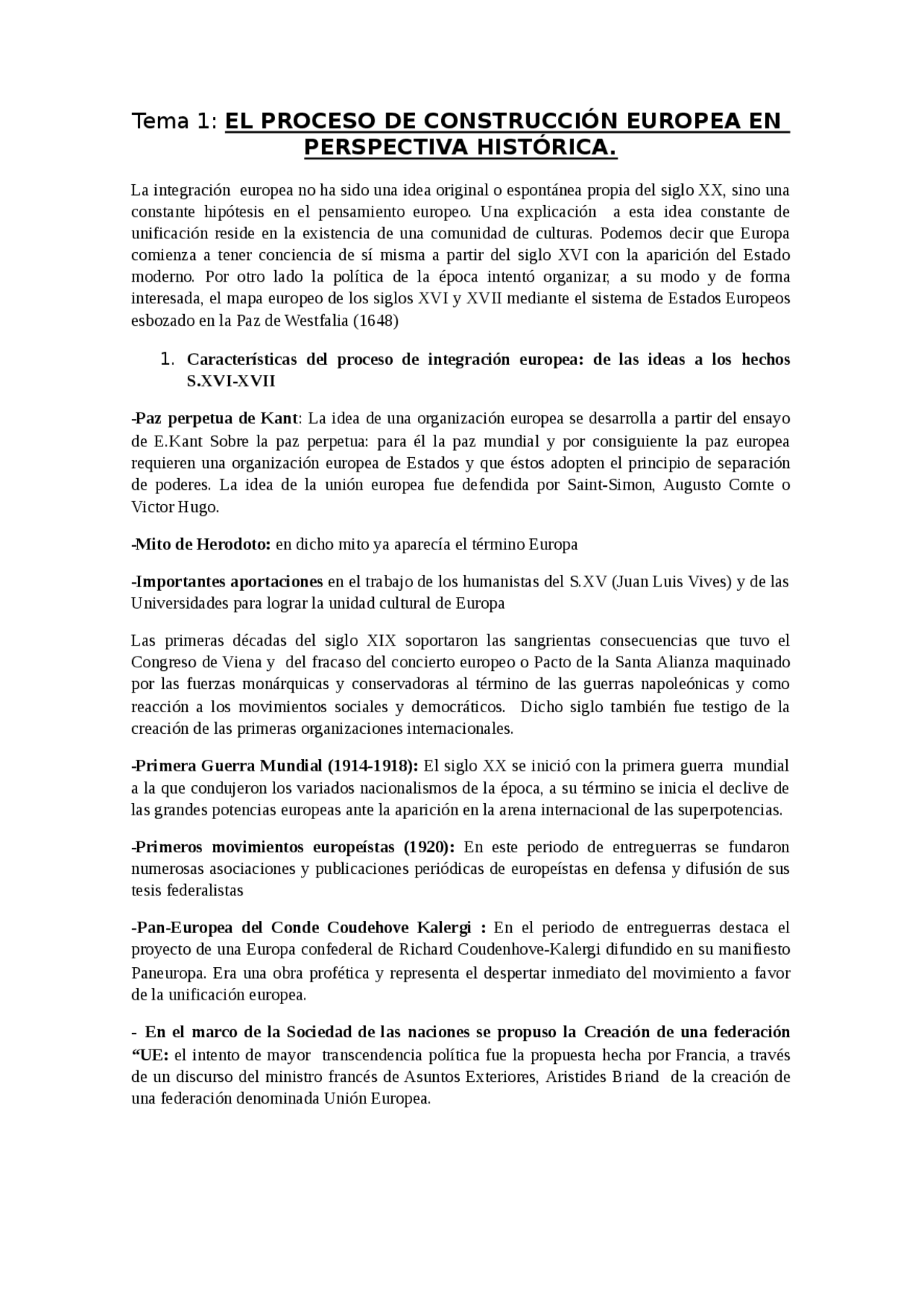 El proceso de construcción europea en perspectiva histórica - Apuntes ...