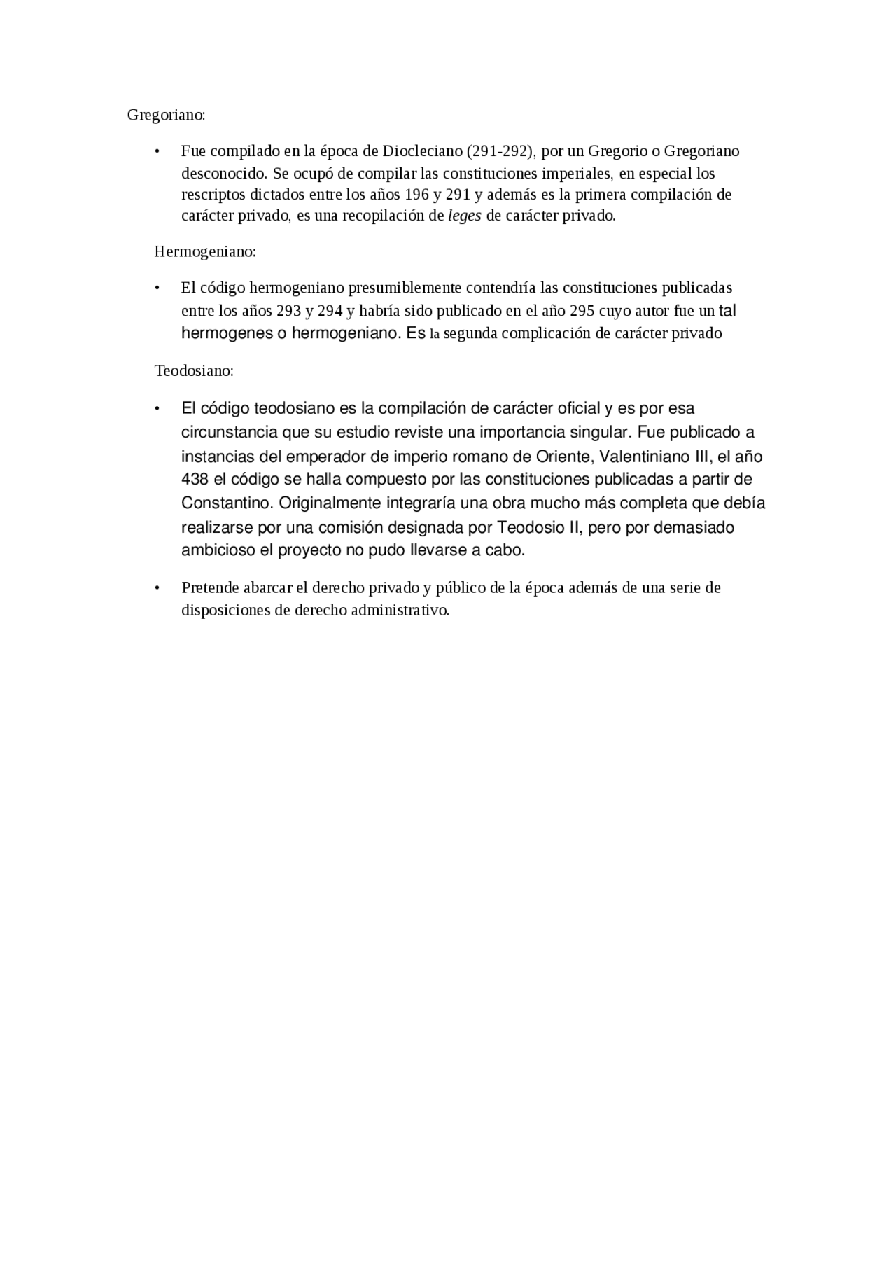Codex gregorianus, hermogenianus y theodosianus - Apuntes de Historia ...