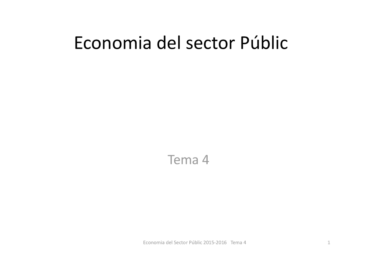 Economia del sector Públic - Apuntes de Administración de Empresas