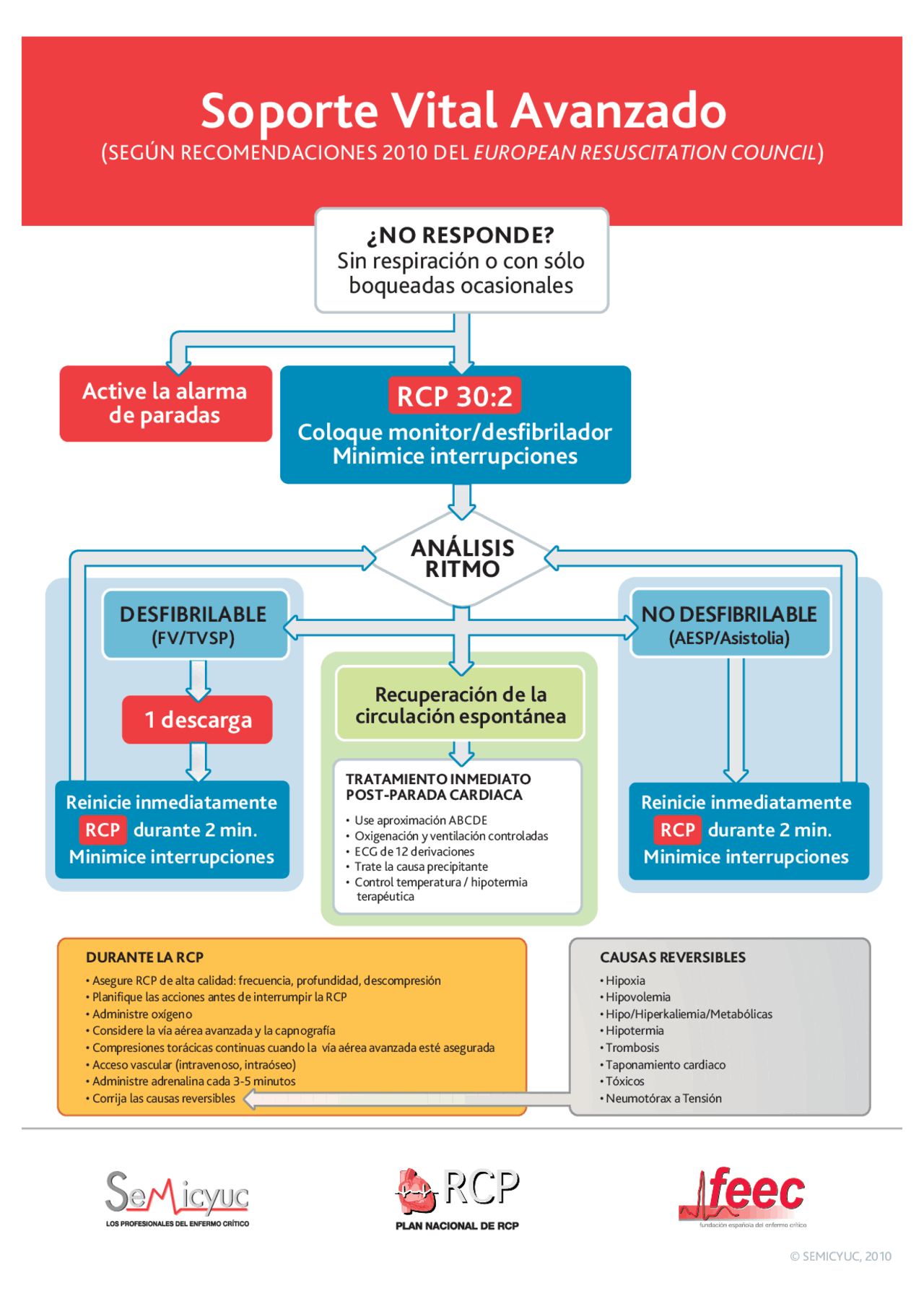 Algoritmo RCP avanzada Apuntes de Enfermería Docsity Algoritmo RCP avanzada Apuntes de Enfermería Docsity
