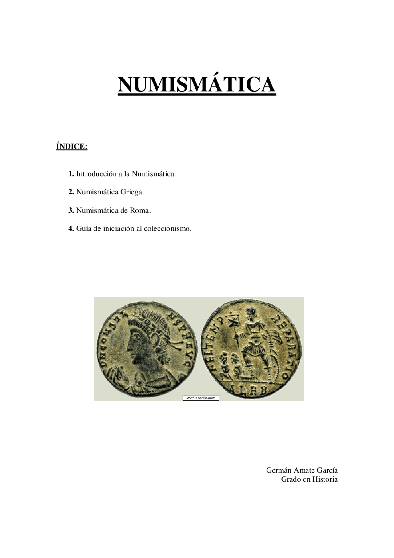 Numismatica - Apuntes de Numismática | Docsity