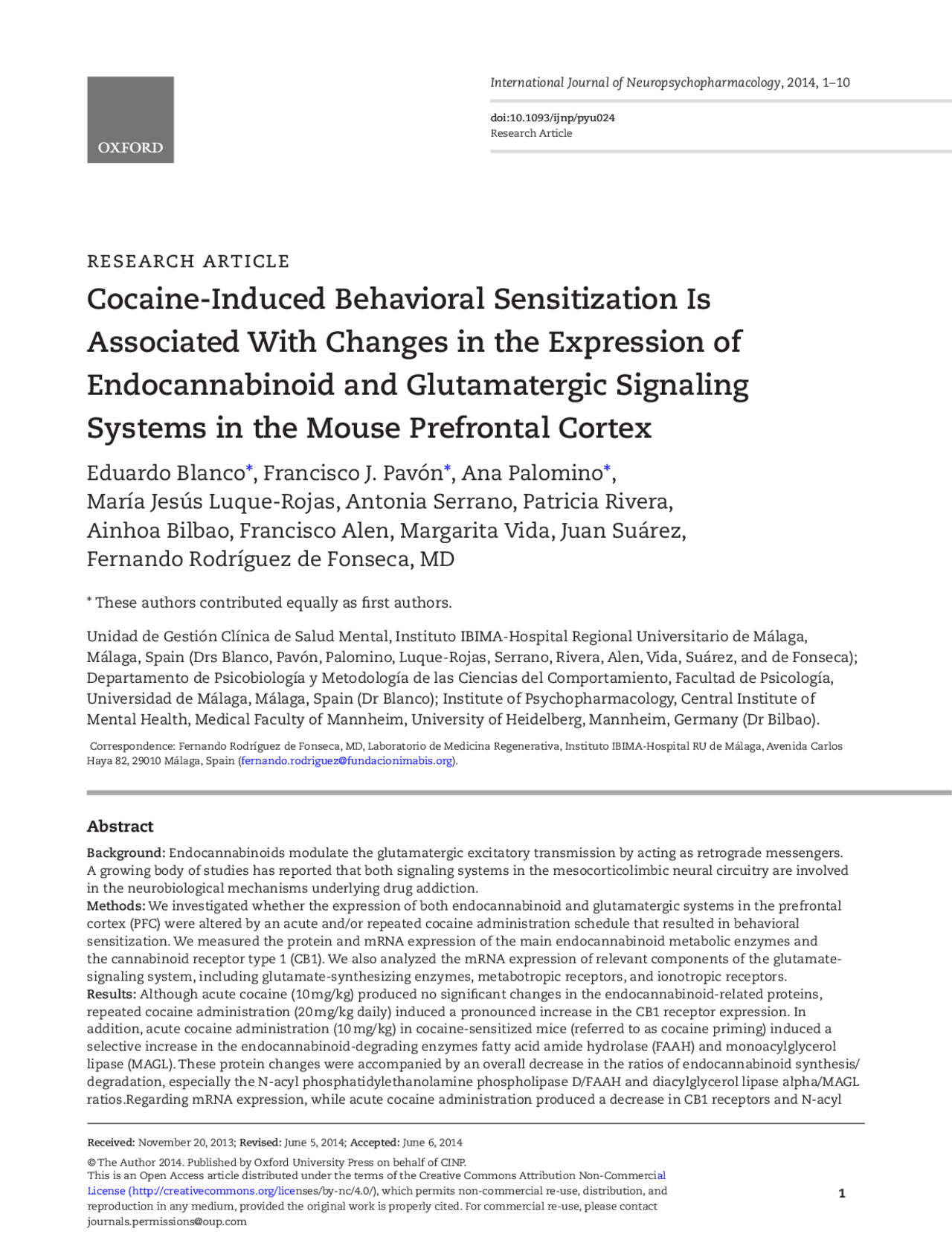 International Journal of Neuropsychopharmacology Apuntes de