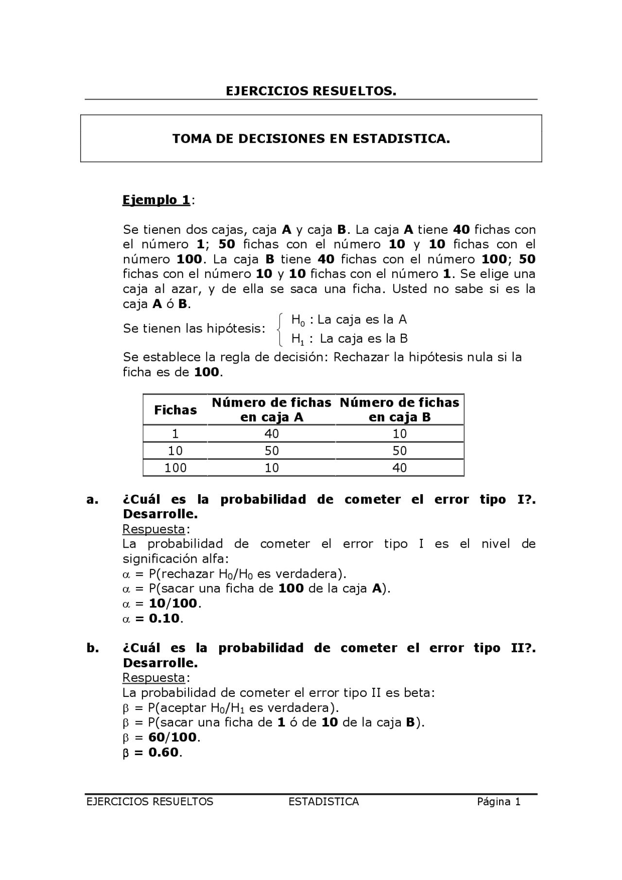 Ejercicios para formular hipótesis en estadística - Ejercicios de ...