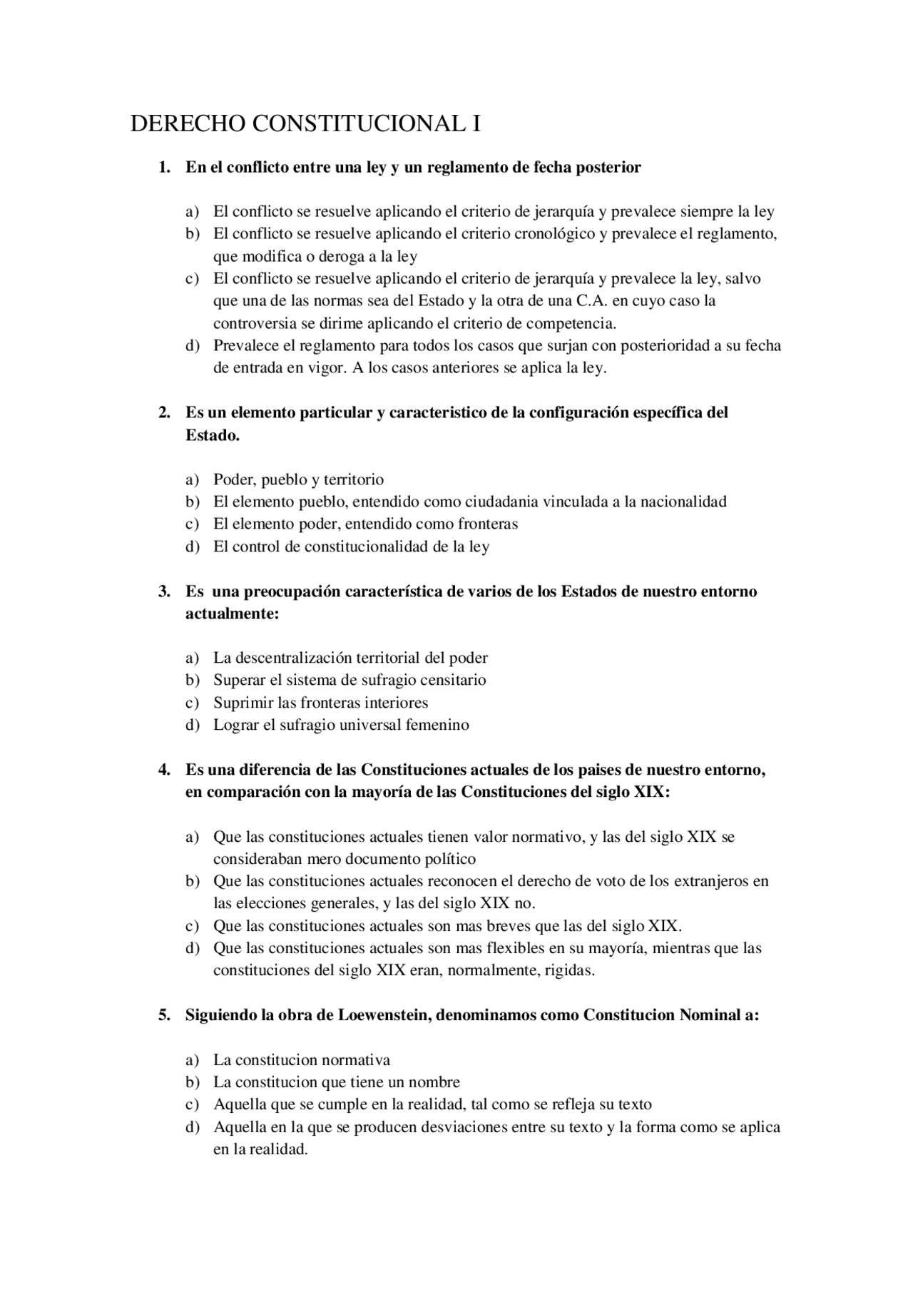 Examen constitucional - Exámenes de Derecho Constitucional - Docsity