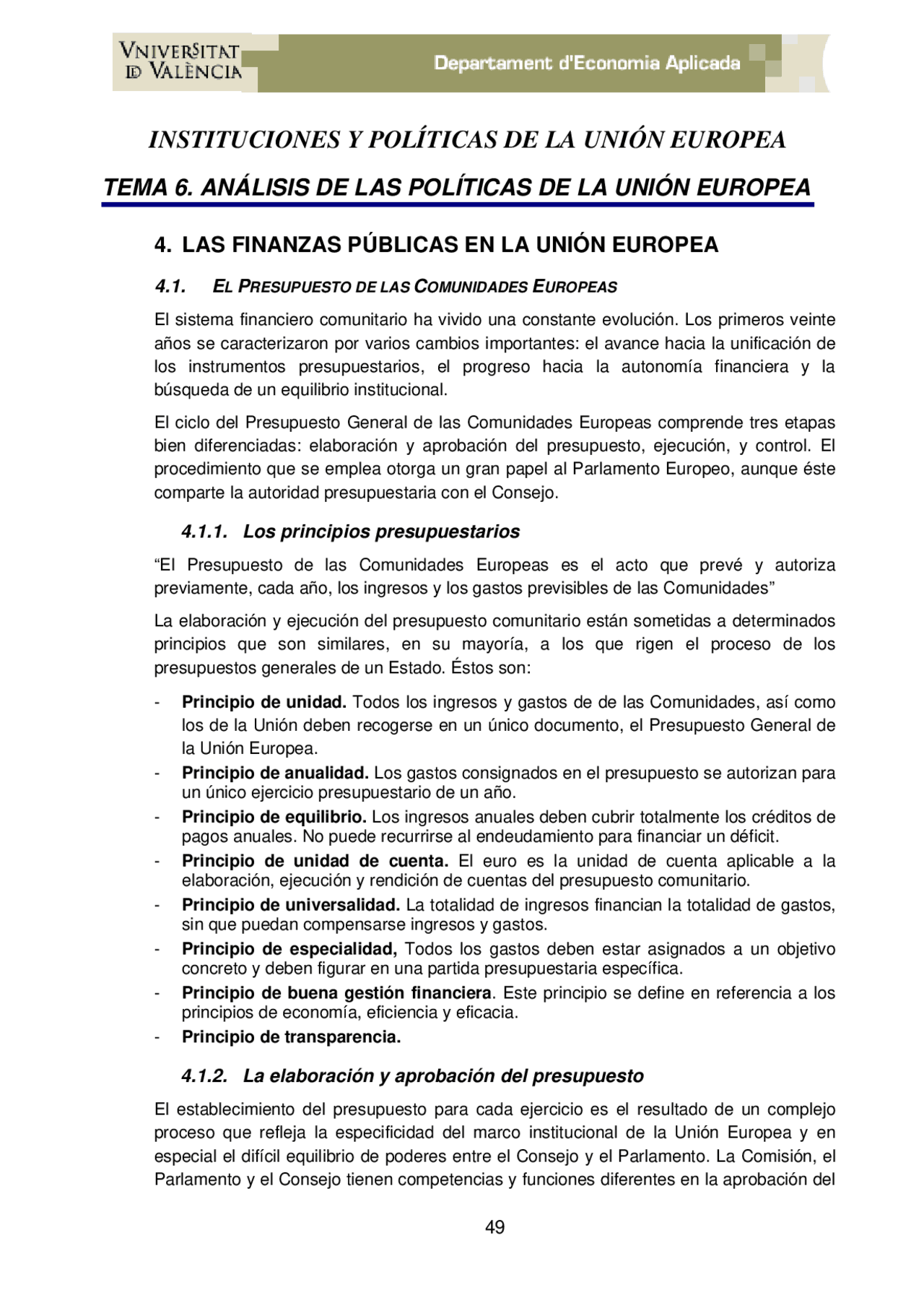 Instituciones de la Unión Europea (Presupuestos) - Apuntes de Ciencias ...