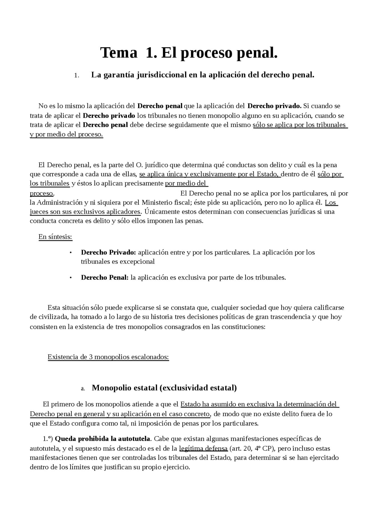 Procesal penal temas 1 y 2 - Apuntes de Derecho Procesal Penal - Docsity