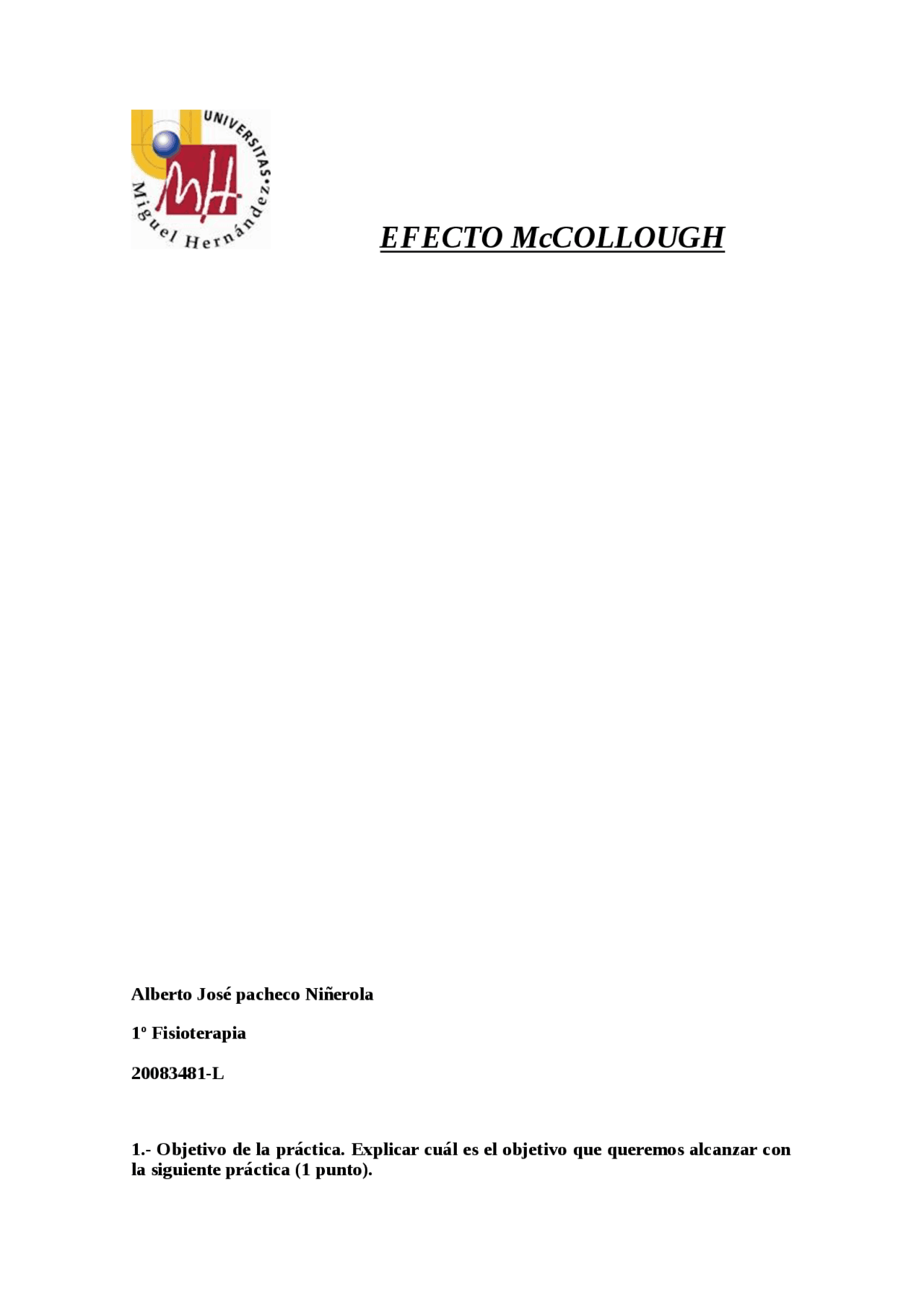 Efecto McCOLLOUGH Apuntes de Fisioterapia Docsity