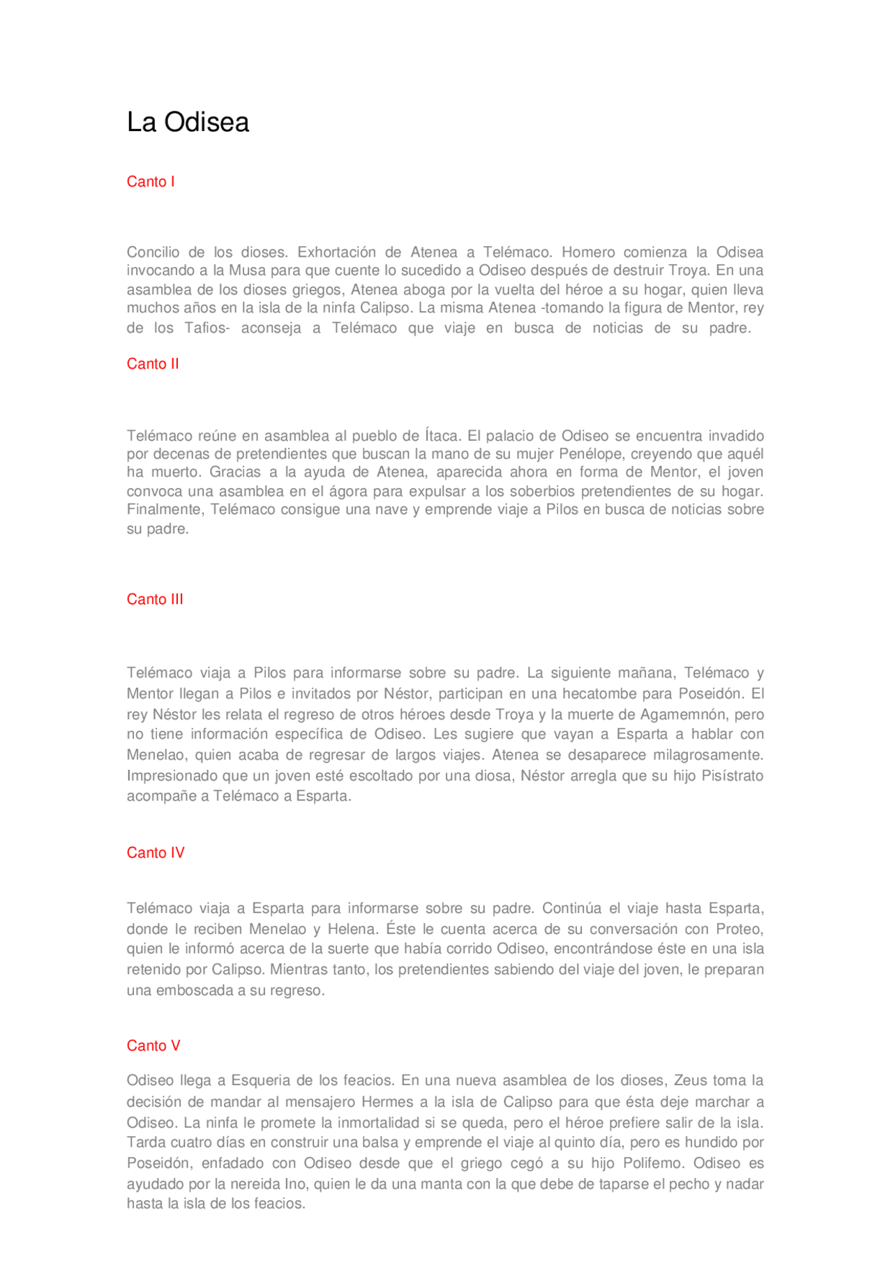 Resumen De La Profesora De Lengua Por Capatulos Resumen por capitulos de La Odisea - Resúmenes de Literatura Española