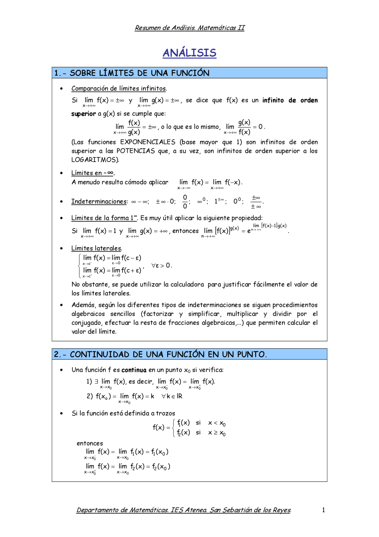 Resumen Mate Sin Diferenciales Resumenes De Matematicas Docsity
