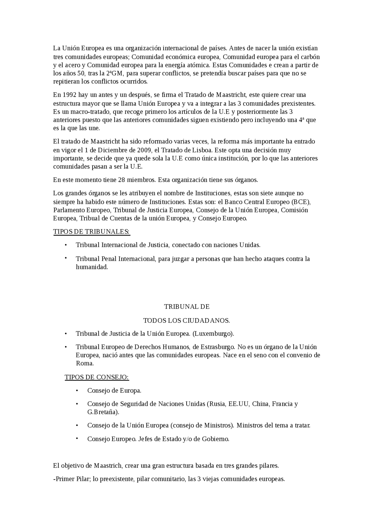 Derecho E Instituciones De La Ue Apuntes De Derecho De La Union Europea Docsity