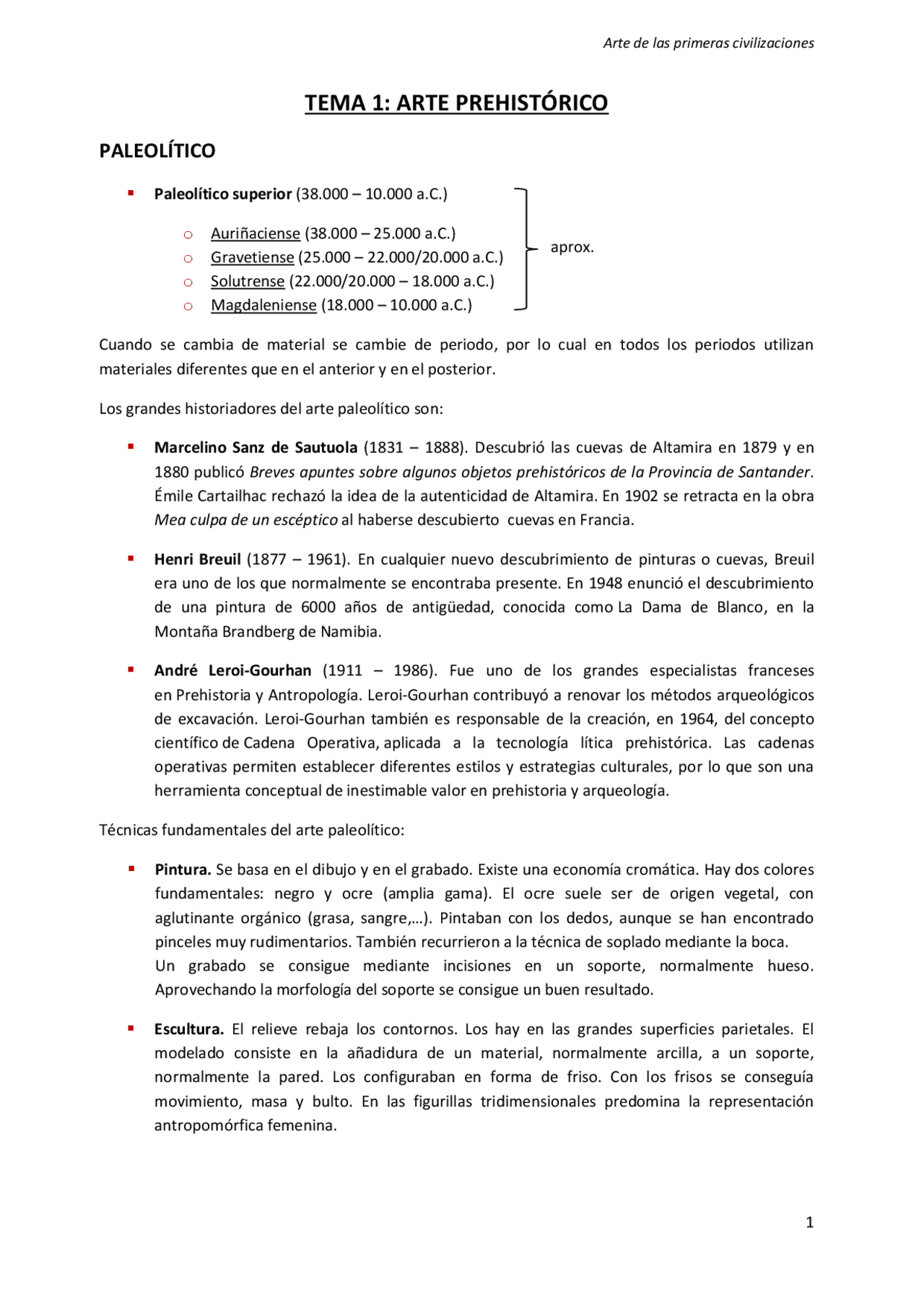 TEMA 1: ARTE PREHISTÓRICO PALEOLÍTICO - Apuntes de Historia del Arte ...