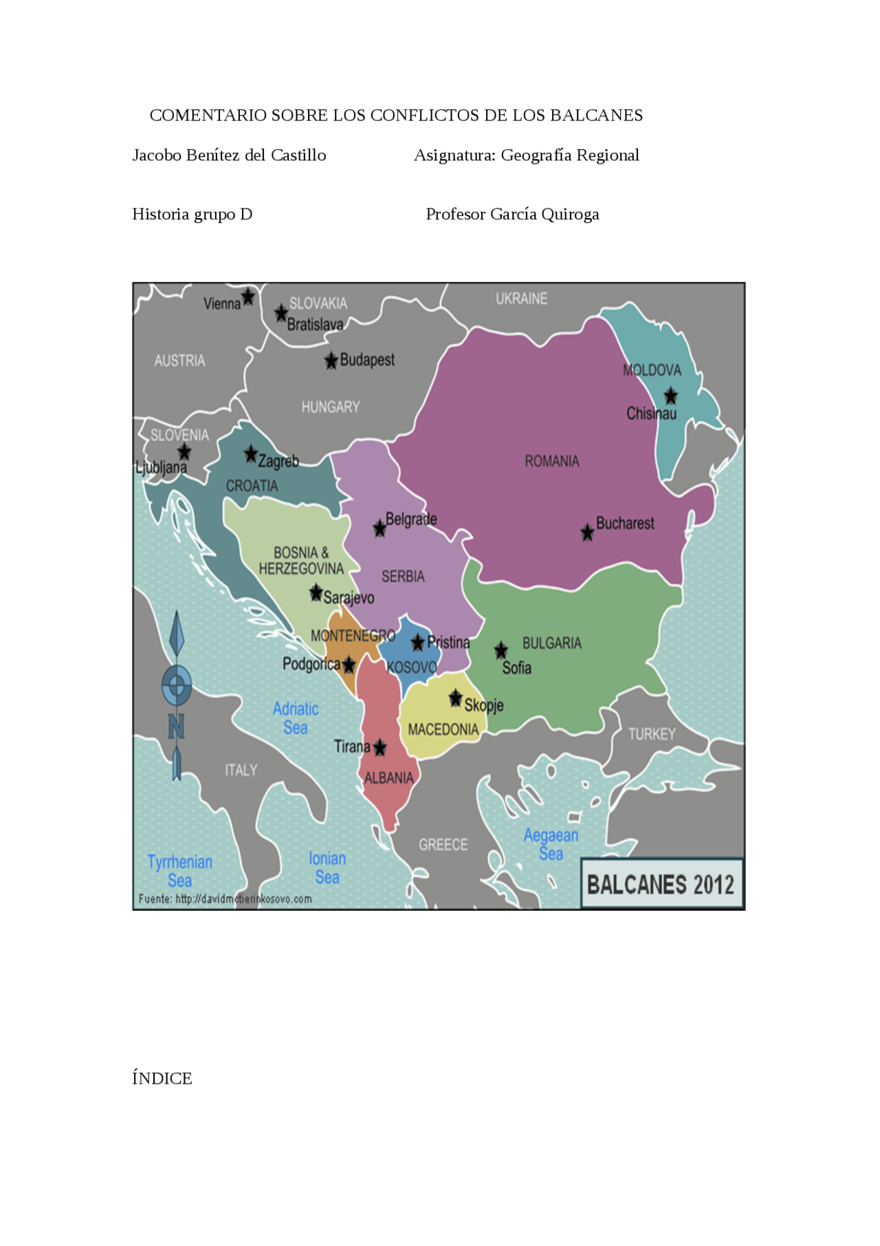 Guerra de los Balcanes - Apuntes de Geografía - Docsity