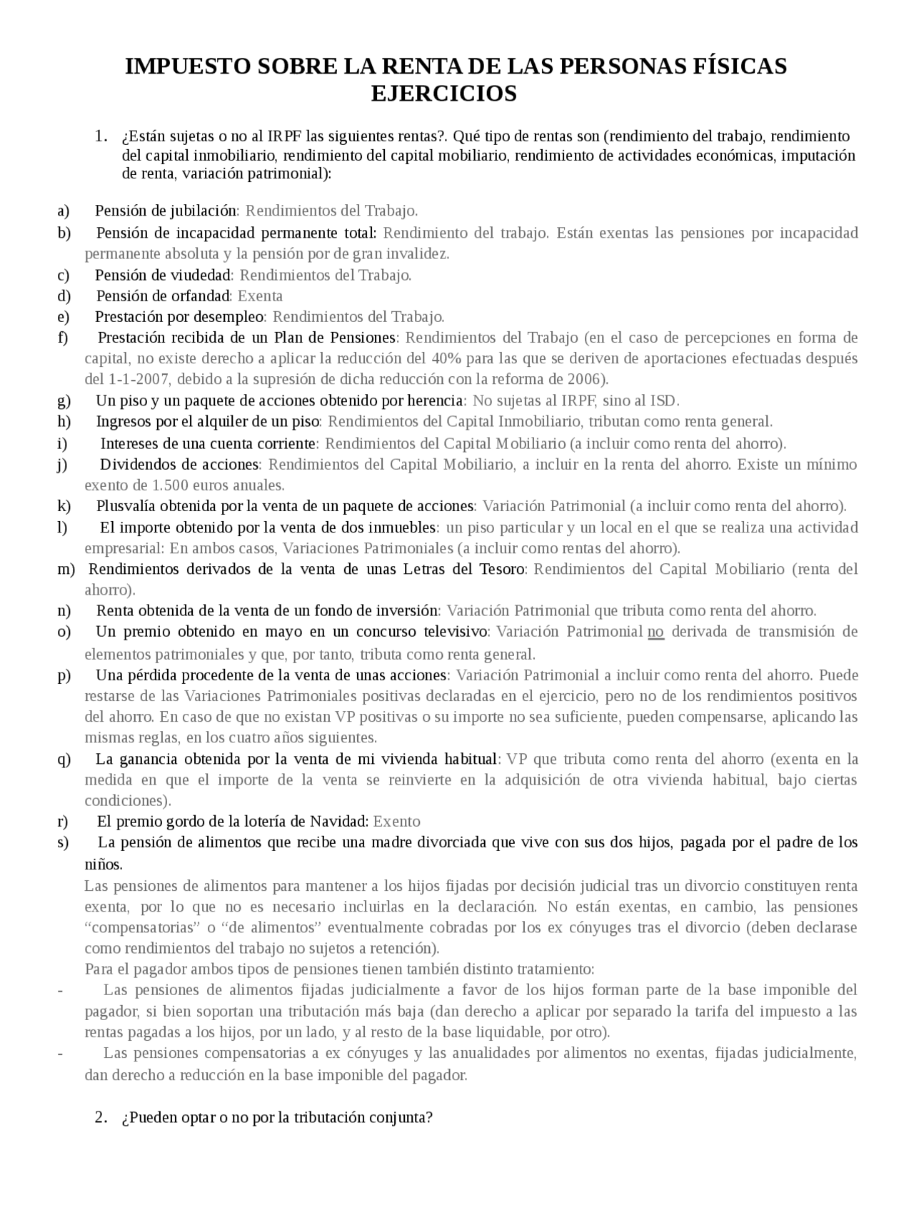 IMPUESTO SOBRE LA RENTA DE LAS PERSONAS FÍSICAS EJERCICIOS - Apuntes de ...