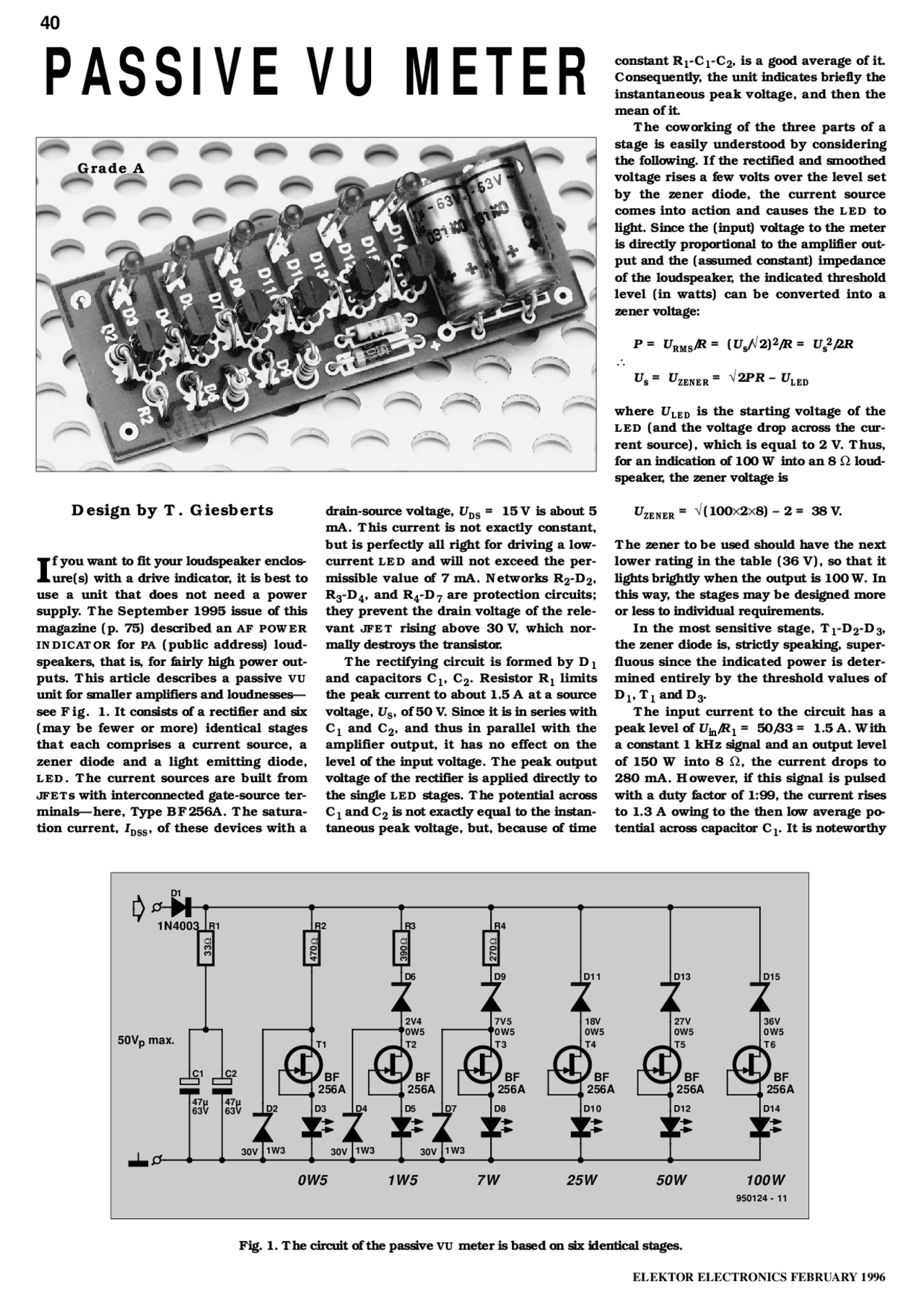 PASSIVE VU METER Design by T. Giesberts Apuntes de Ingeniería