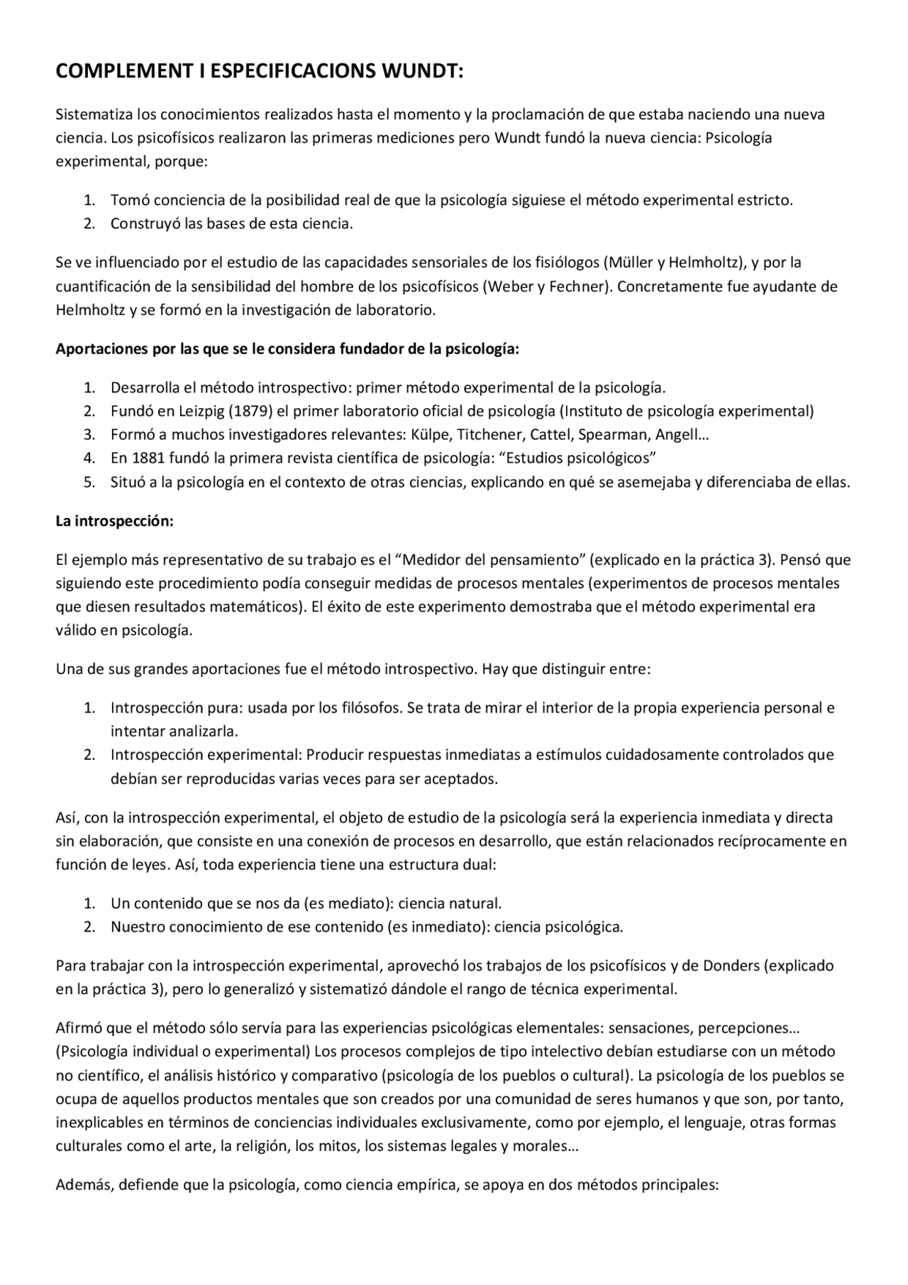Wilhelm Wundt Apuntes De Psicologia Docsity
