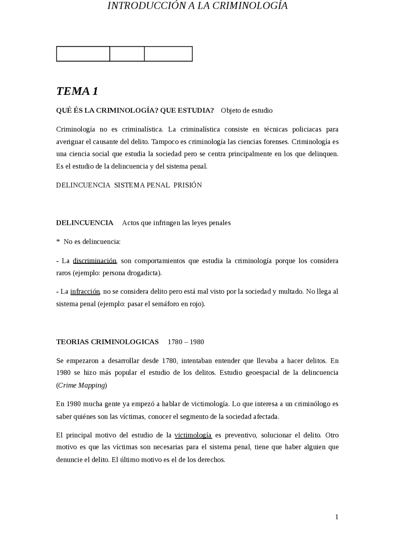 TEMA 1 QUÈ ÉS LA CRIMINOLOGÍA? QUE ESTUDIA - Apuntes de Criminología ...