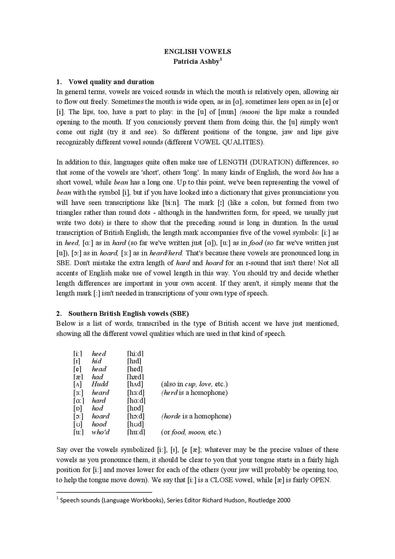 More About Vowels Apuntes De Idiomas Docsity