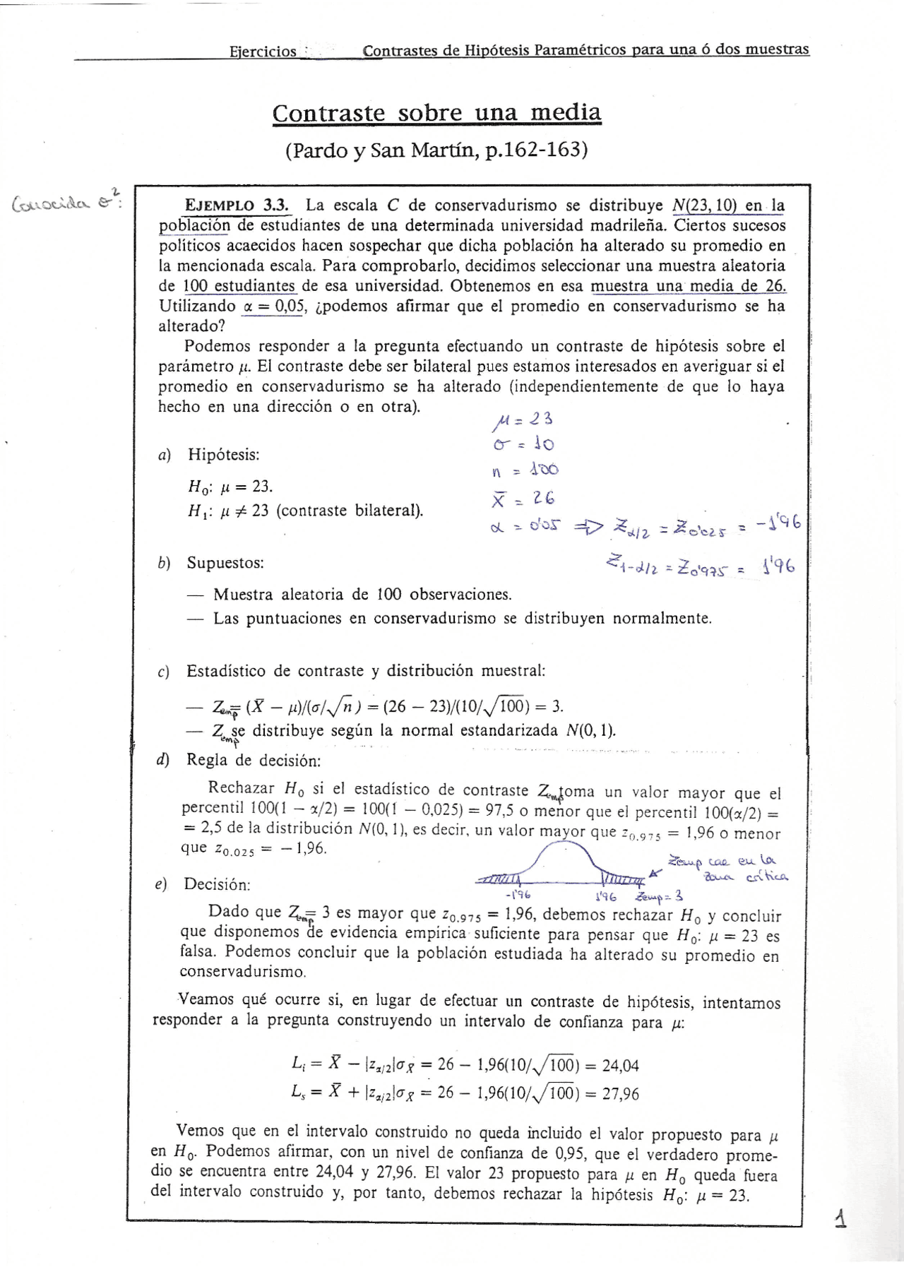 Contraste de hipotesis Apuntes de Estadística Docsity