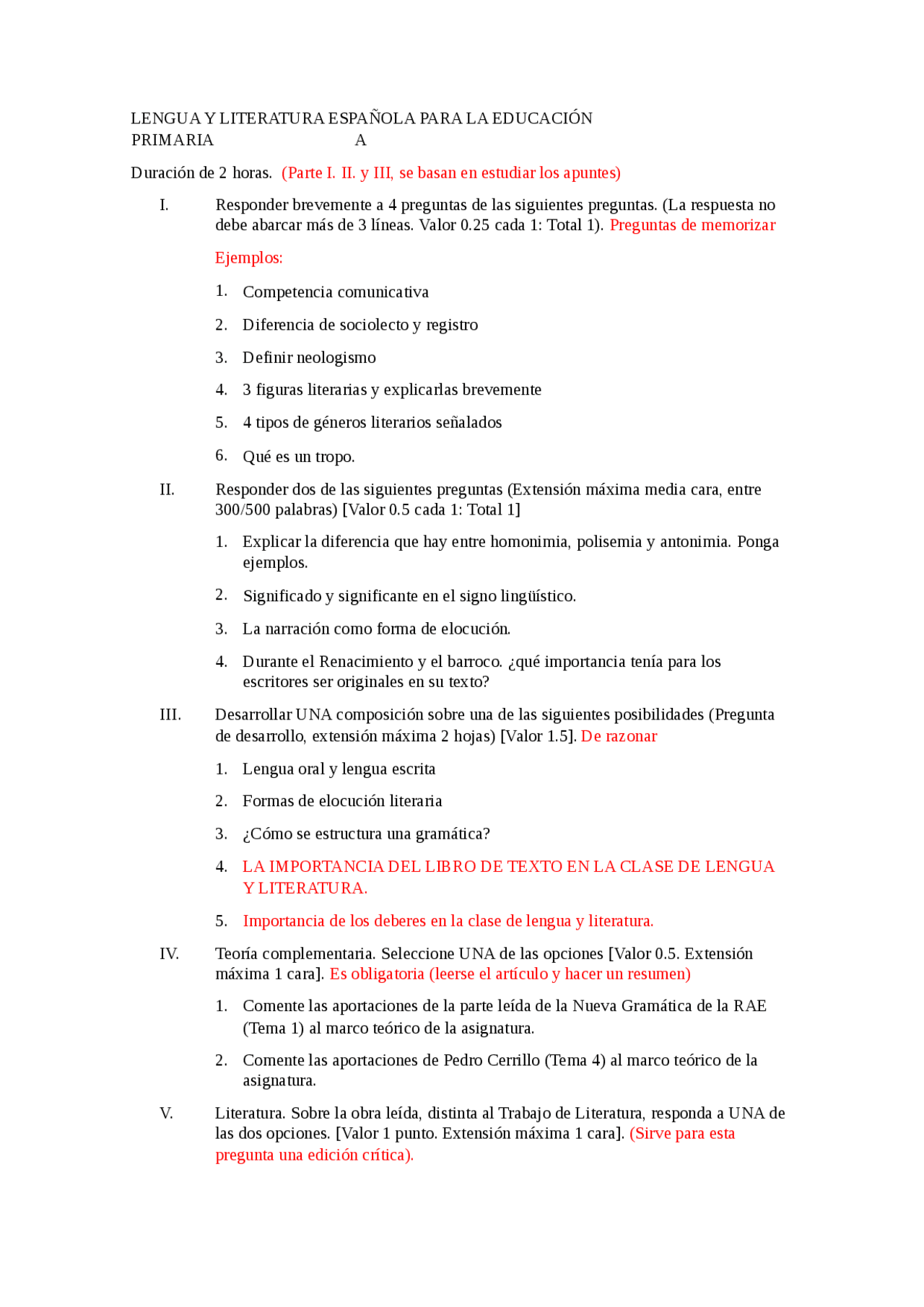 LENGUA Y LITERATURA ESPAÑOLA PARA LA EDUCACIÓN PRIMARIA A - Apuntes de ...