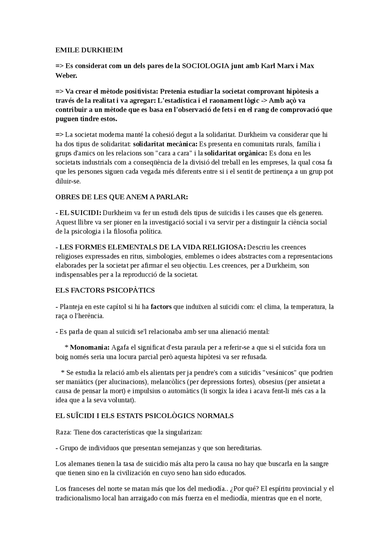 El suicidio - EMILE DURKHEIM - Apuntes de Psicología Social - Docsity
