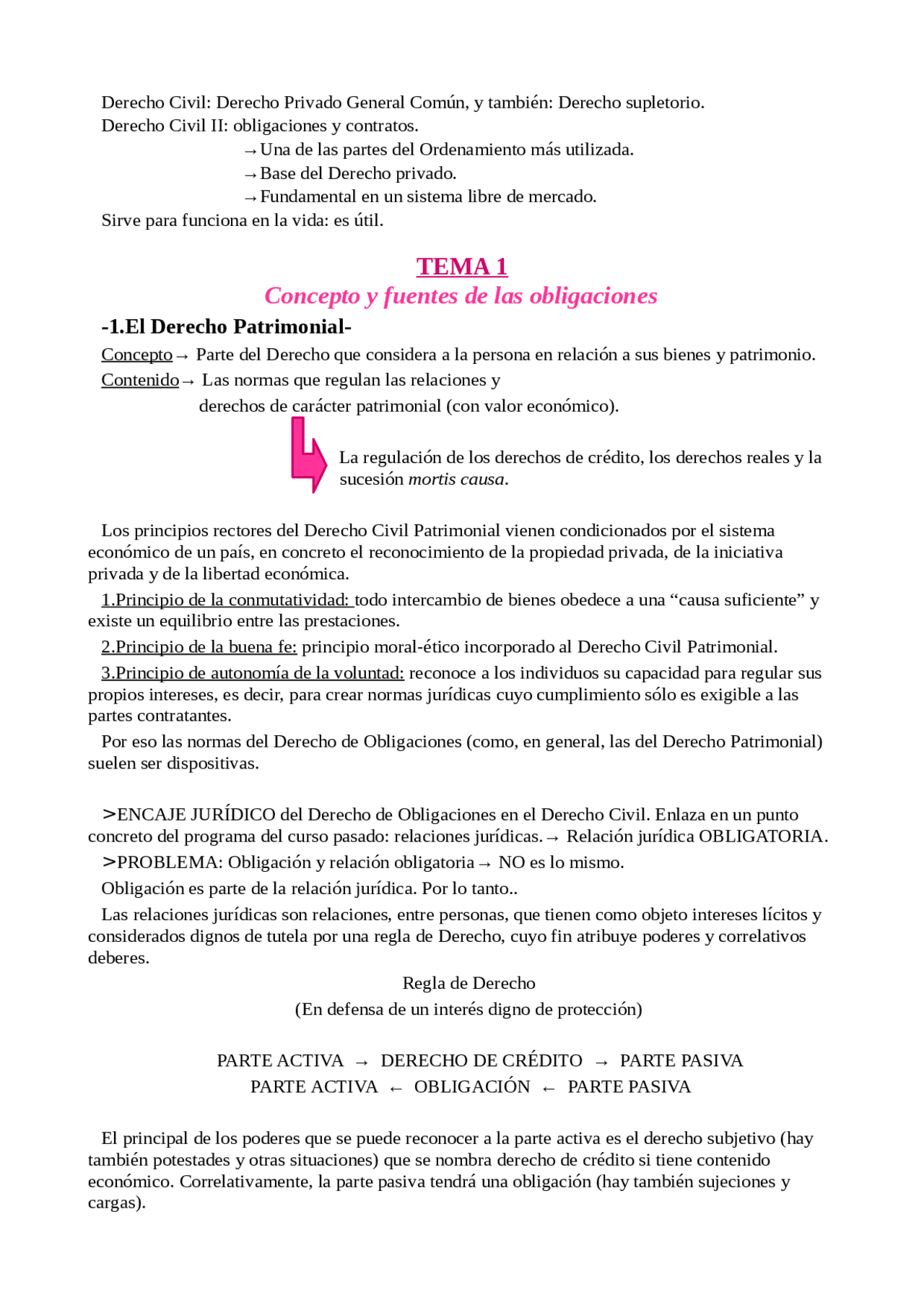 TEMA 1 Concepto y fuentes de las obligaciones - Apuntes de Derecho ...